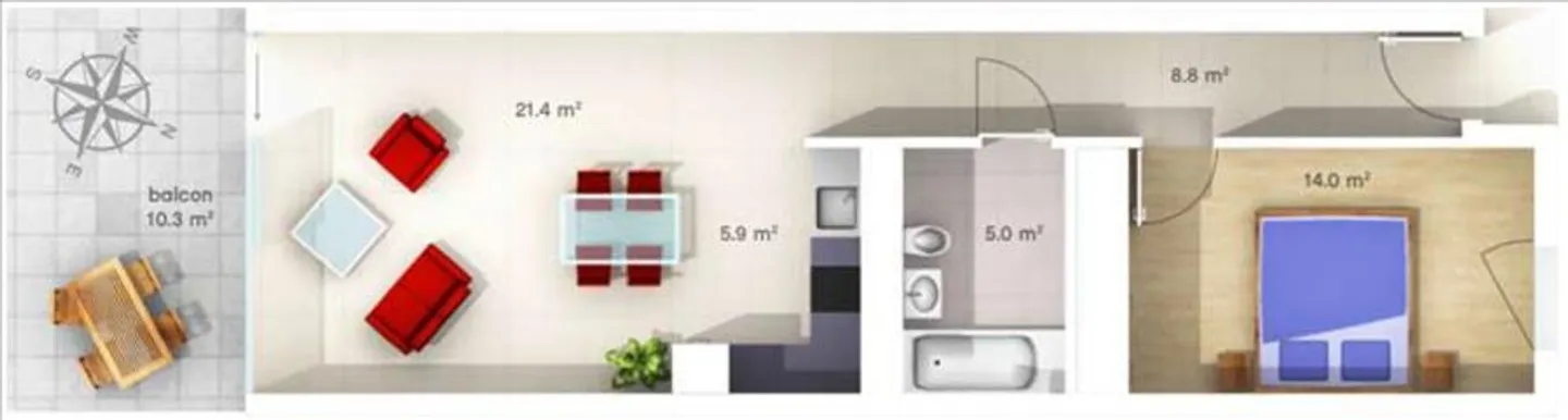 Appartement Charmant avec Balcon - Photo 6 sur 6