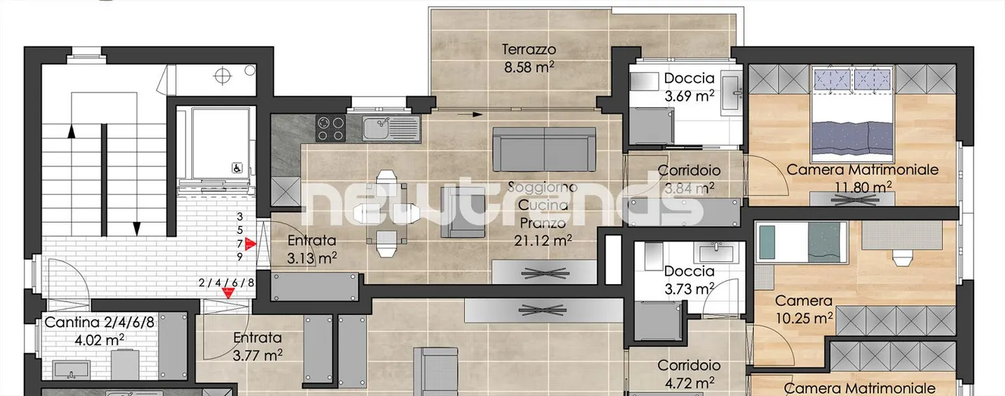 Lugano Zentrum, 2,5 Zimmer mit Balkon in der Nähe aller Dienstleistungen - Foto 17 von 17