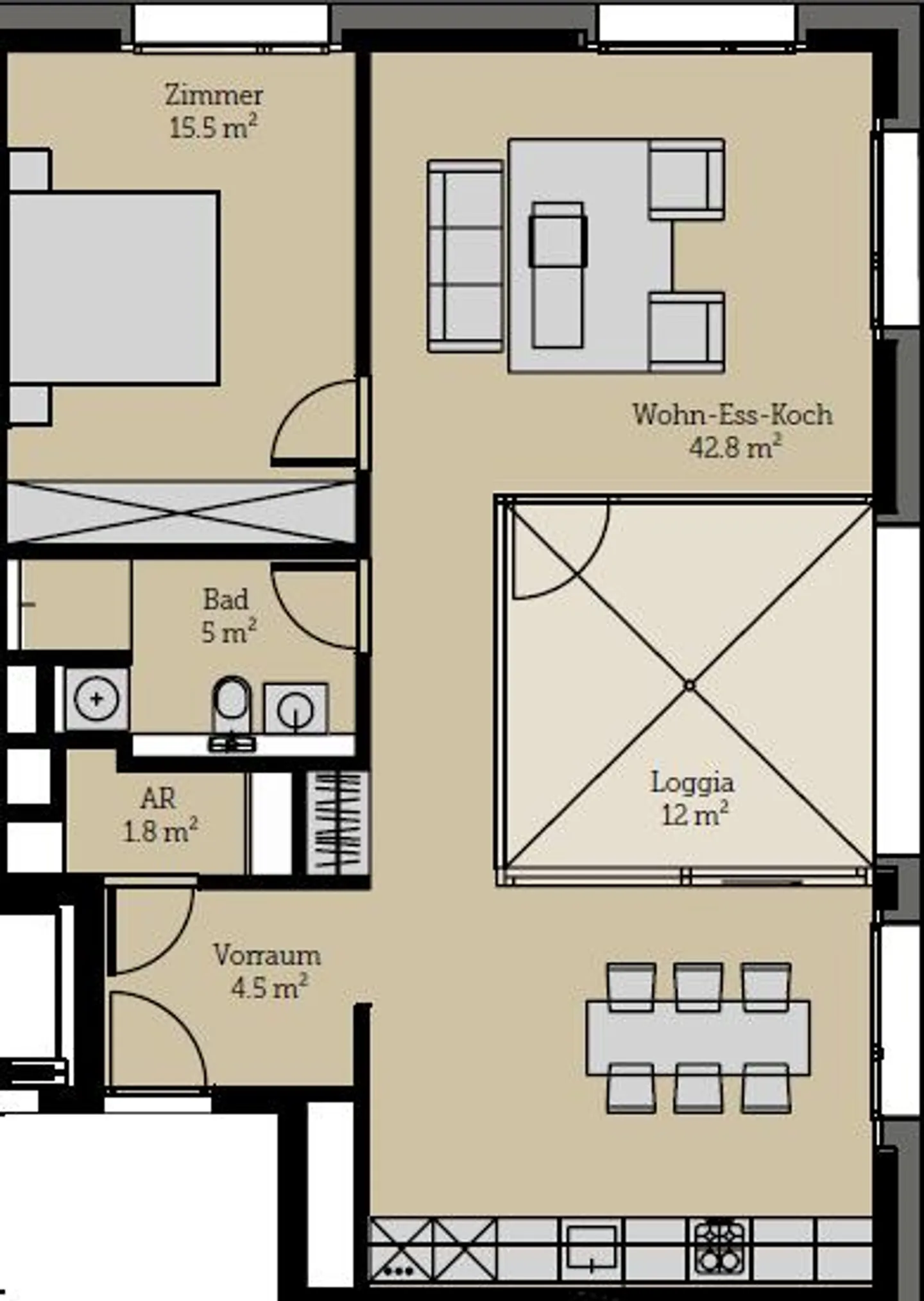 Modernes Apartment in Minergie - Foto 12 von 12