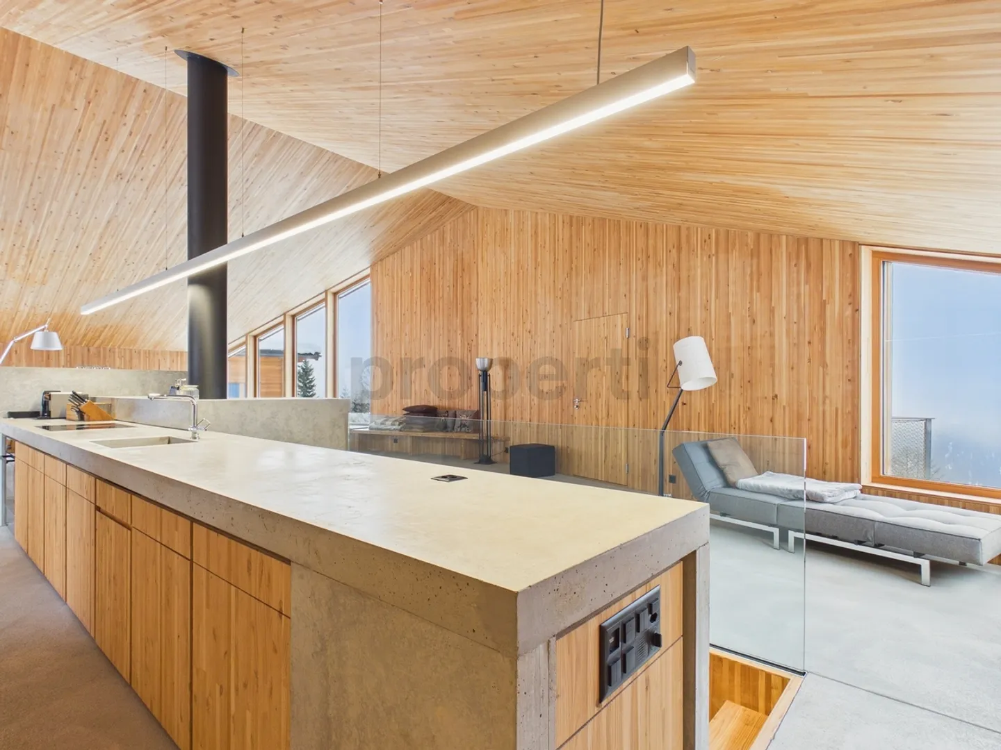 Maison individuelle architecturale exceptionnelle dans un emplacement panoramique de premier choix dans les Alpes suisses - une résidence secondaire avec confort de vie et vue dégagée - Photo 6 sur 13