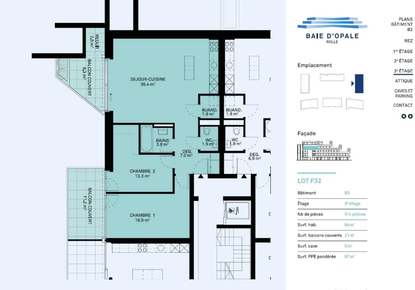 Wunderschöne 3,5-Zimmer-Neuwohnung mit 2 Balkonen, Westausrichtung - Foto 2 von 6