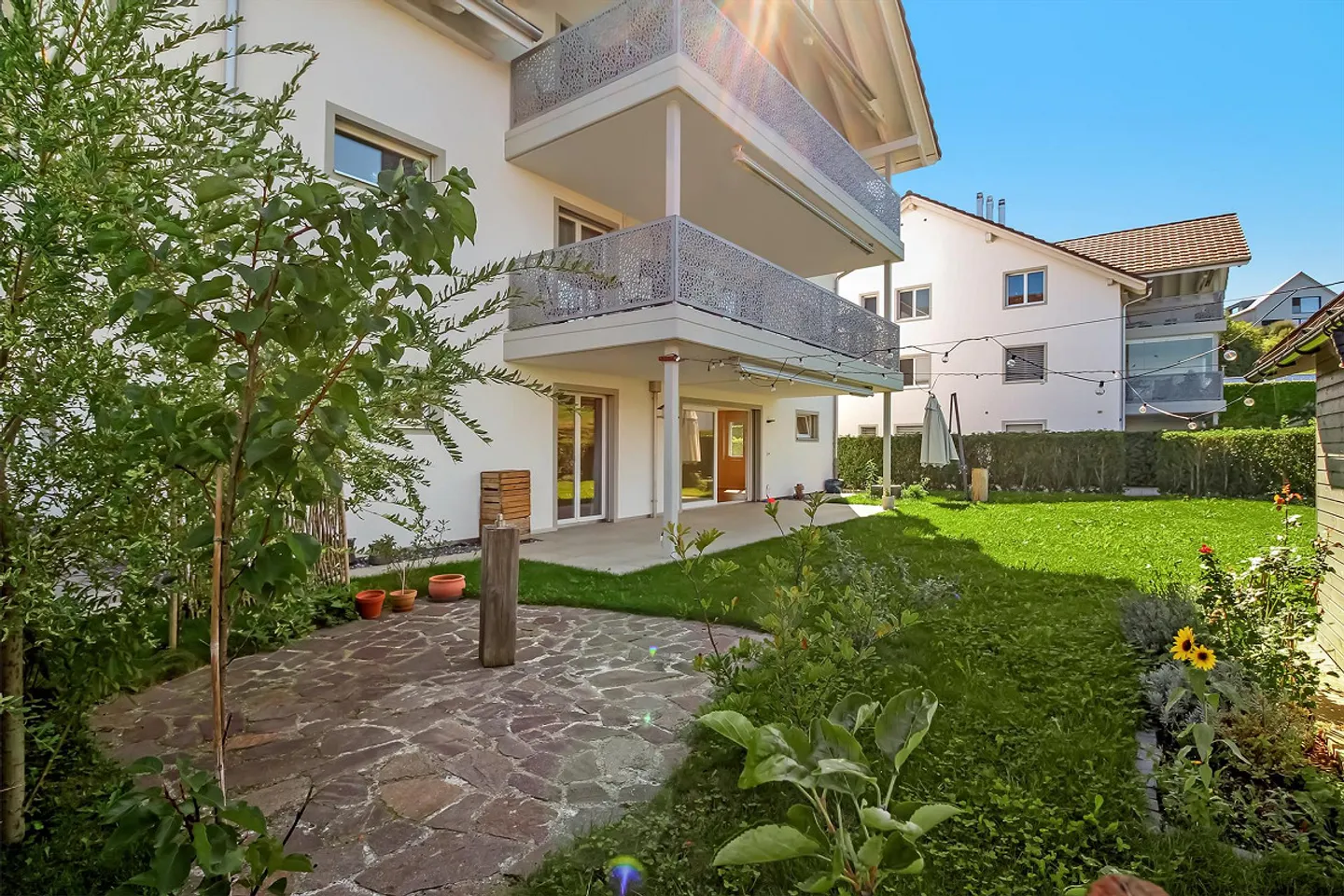 Beaucoup d'espace pour vivre – Appartement de jardin exclusif de 5½ pièces à Fruthwilen - Photo 1 sur 21
