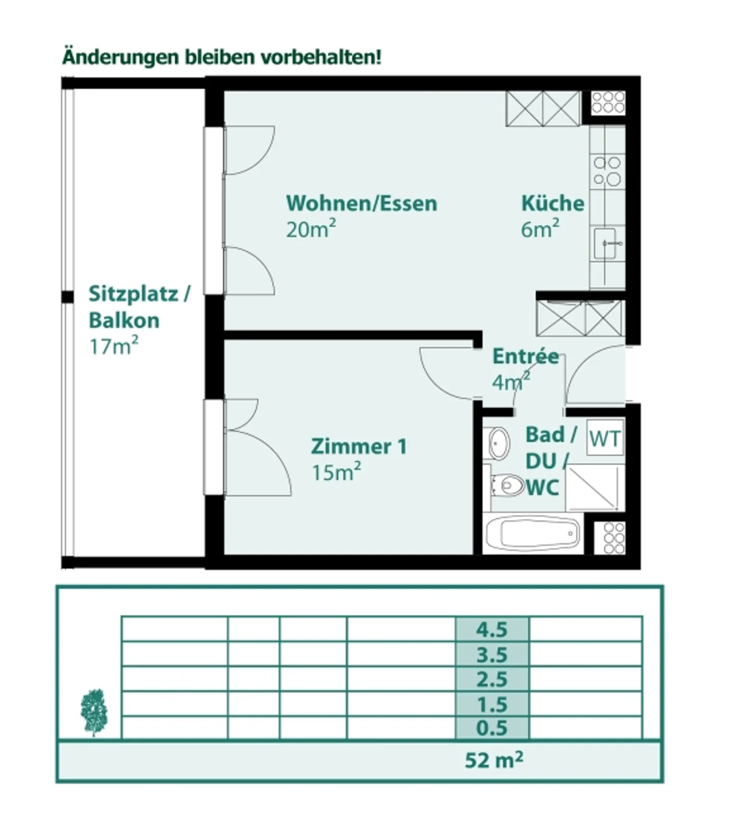 Modernes Apartment mit Balkon - Foto 8 von 8