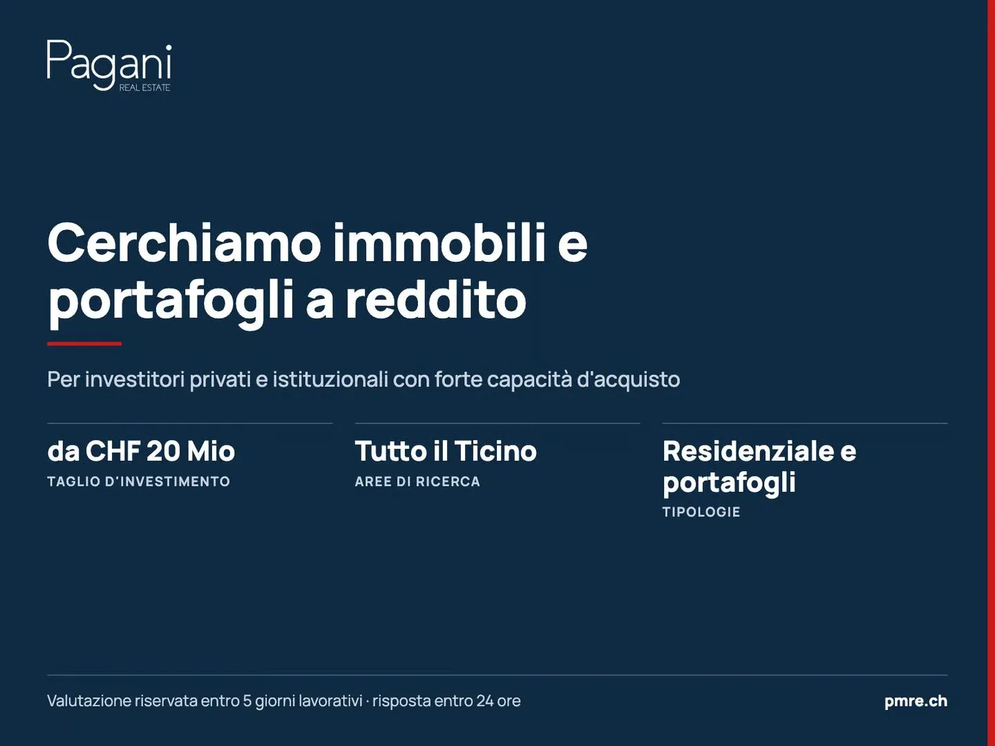 Cerchiamo immobili e portafogli a reddito da CHF 20 Mio in tutto il Ticino - Photo 1 of 1
