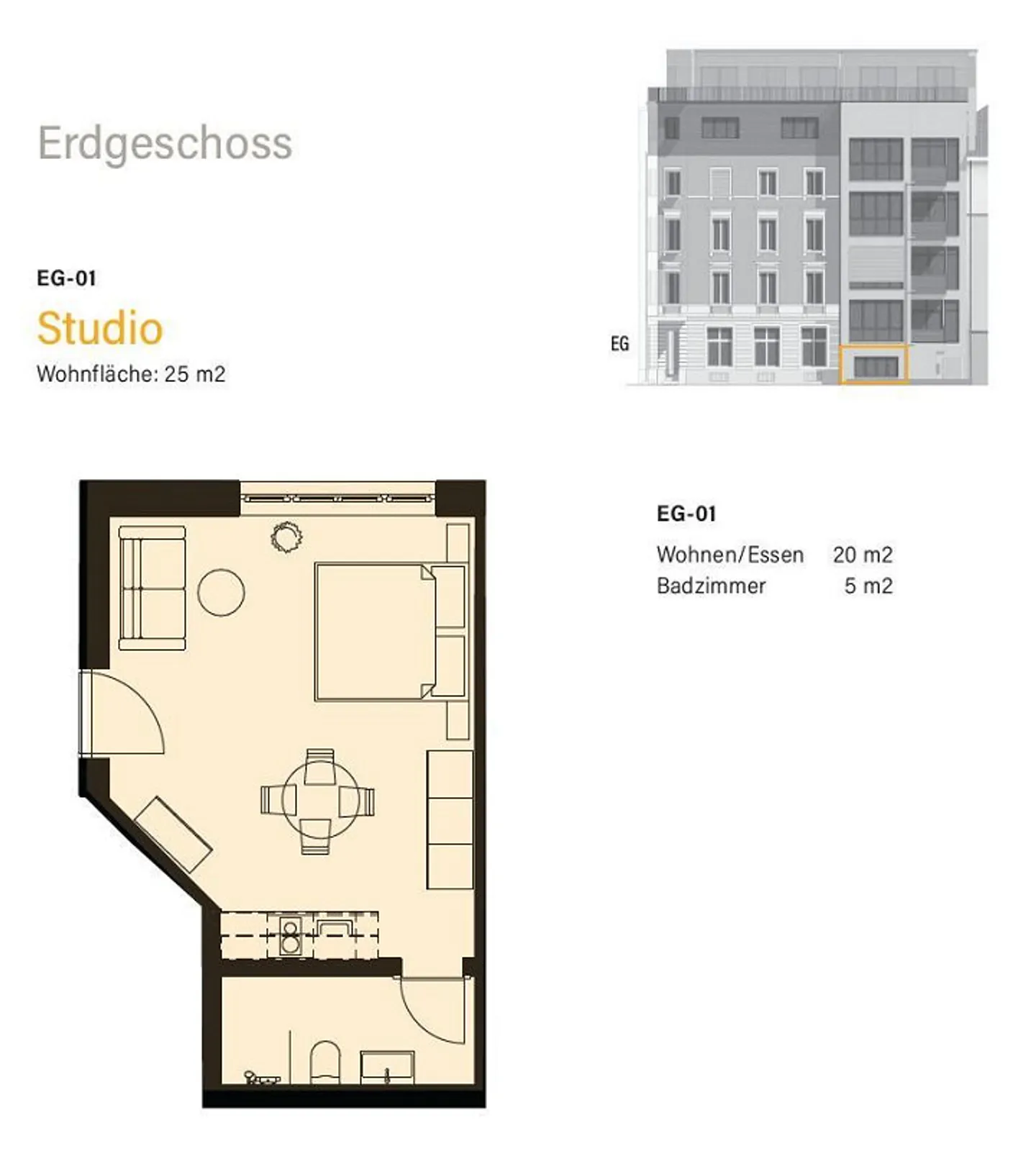Modernes Studio in Basel - Foto 2 von 5