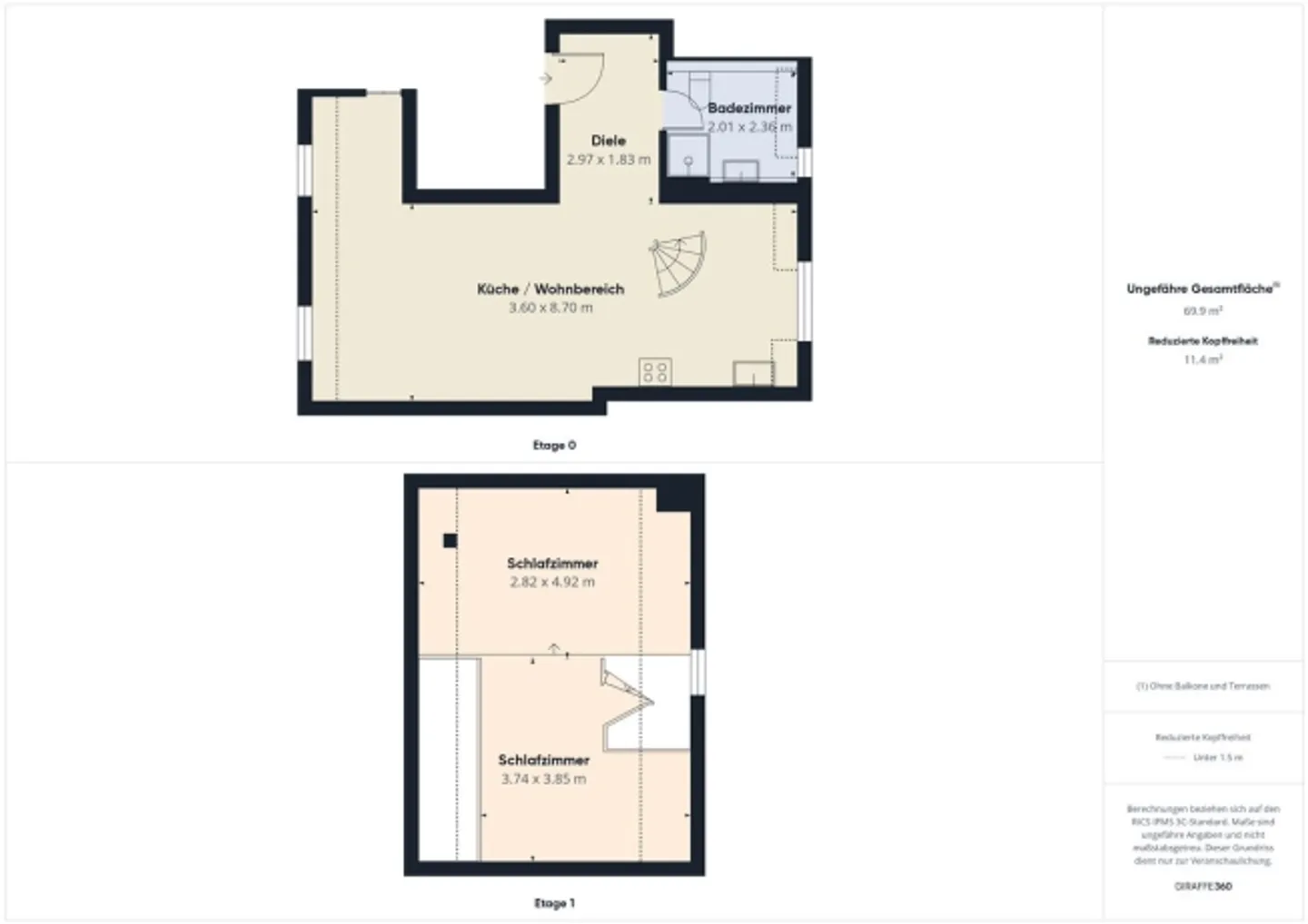 Grosszügige, möblierte 2.5-Zimmer-Maisonette-Wohnung in zentraler Lage beim Spalentor - Foto 8 von 8