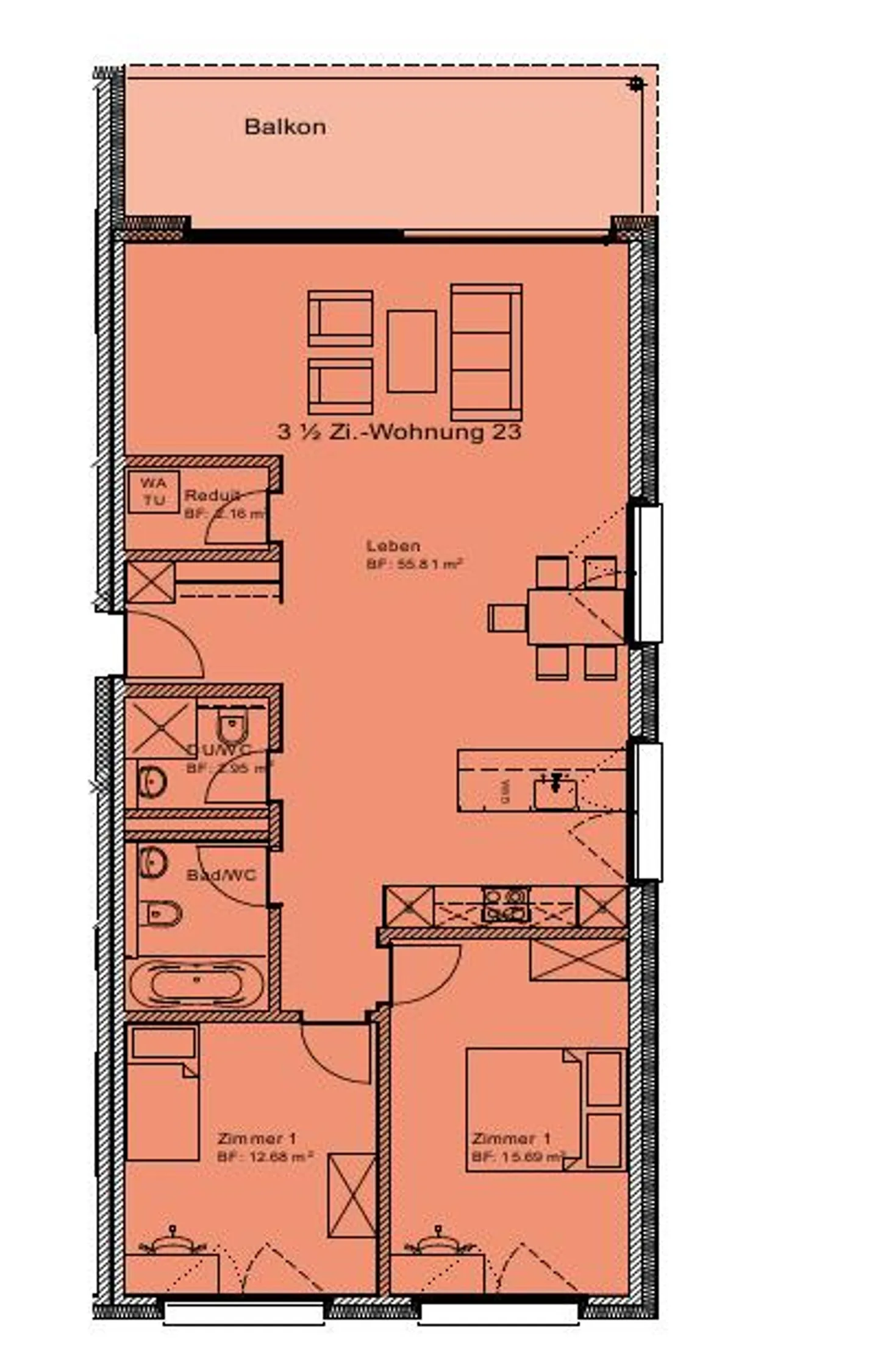 3.5-Zimmer-Wohnung in ruhiger und familienfreundlicher Umgebung - Photo 11 of 12