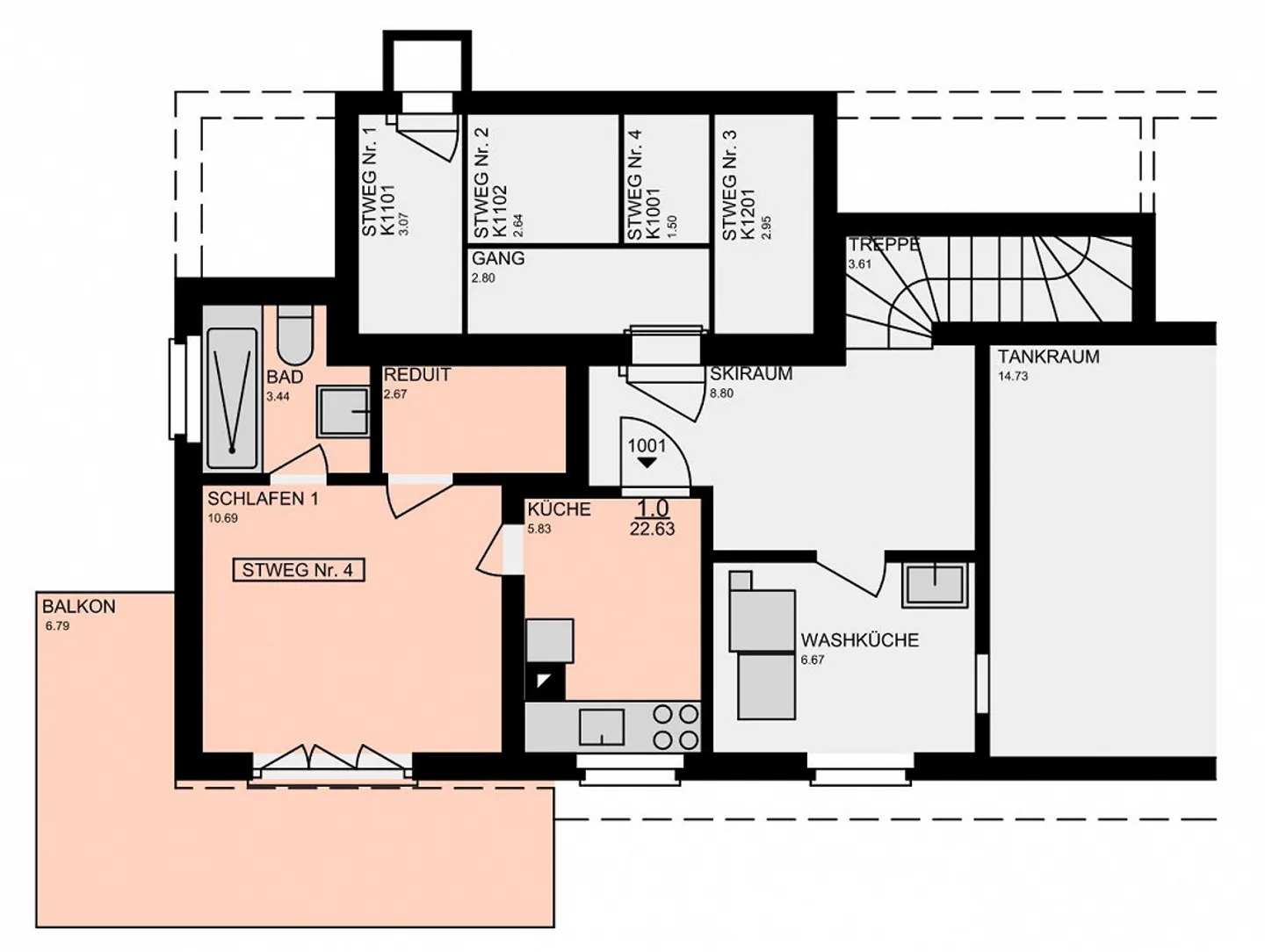 Möblierte 1.5 Zimmerwohnung mit grossem Balkon an sonniger Lage - Foto 17 von 17