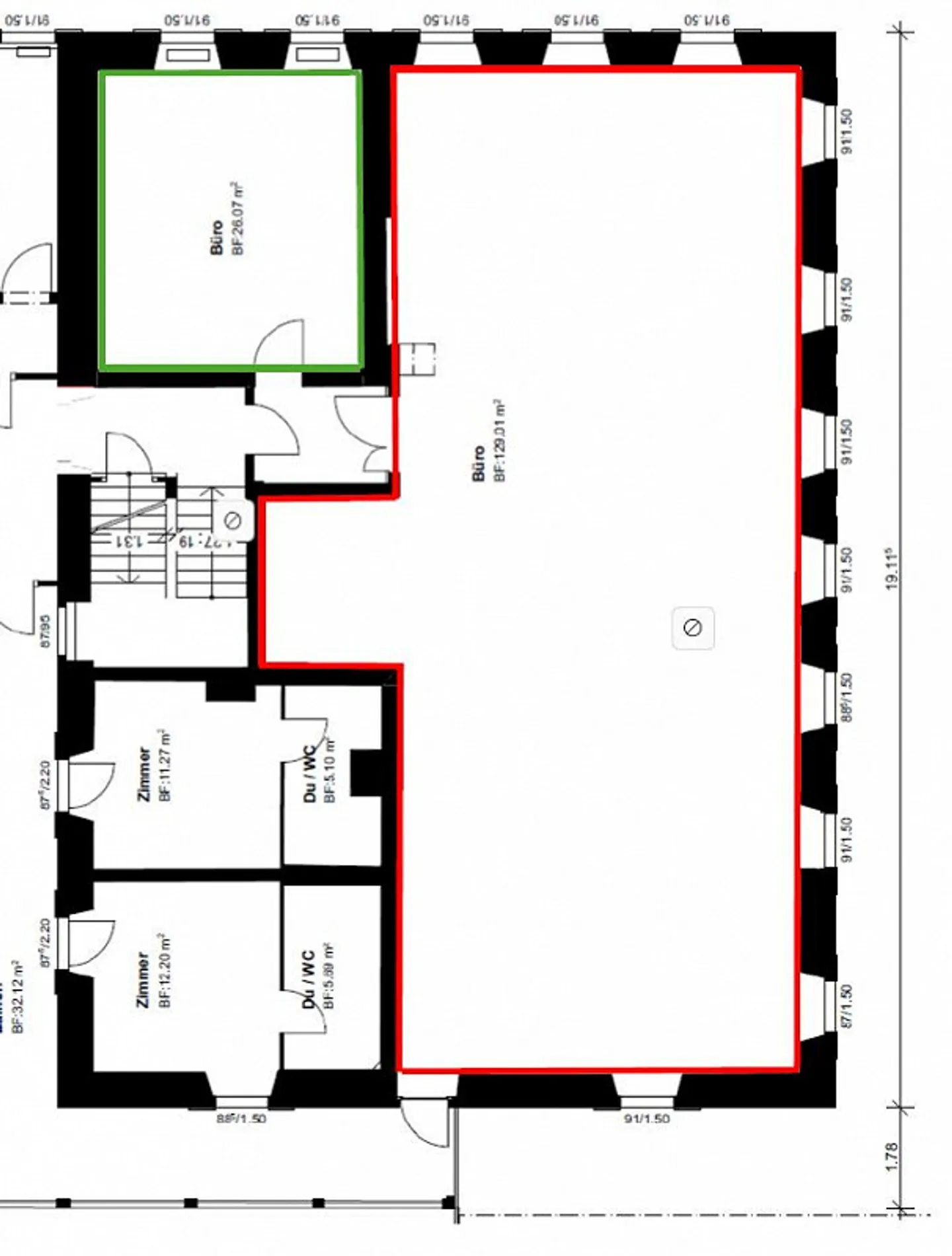 Uffici storici in ex ristorante con pavimenti a listoni originali a partire da 26m2 - Foto 2 di 3