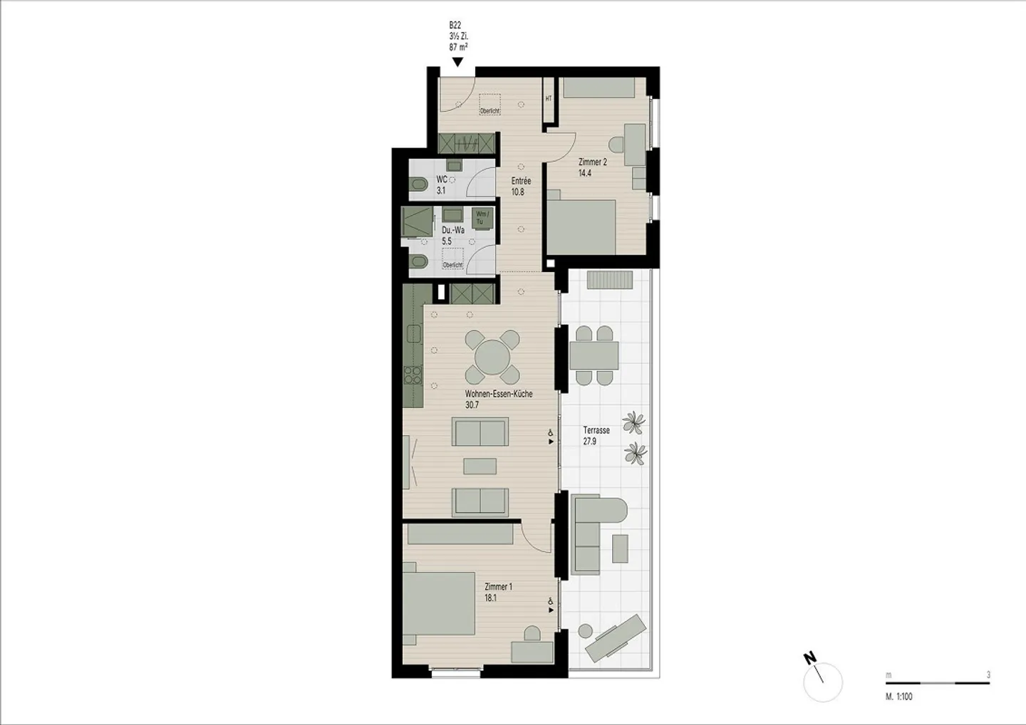 Moderne Attikawohnung in Zürich - Foto 15 von 20