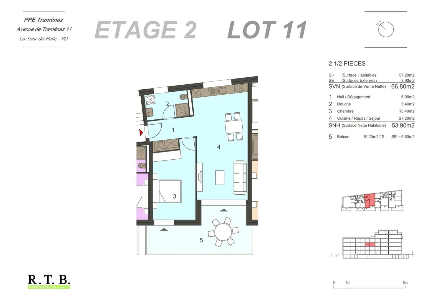 Appartement de deux pièces et demie à La Tour-de-Peilz - Photo 10 sur 13