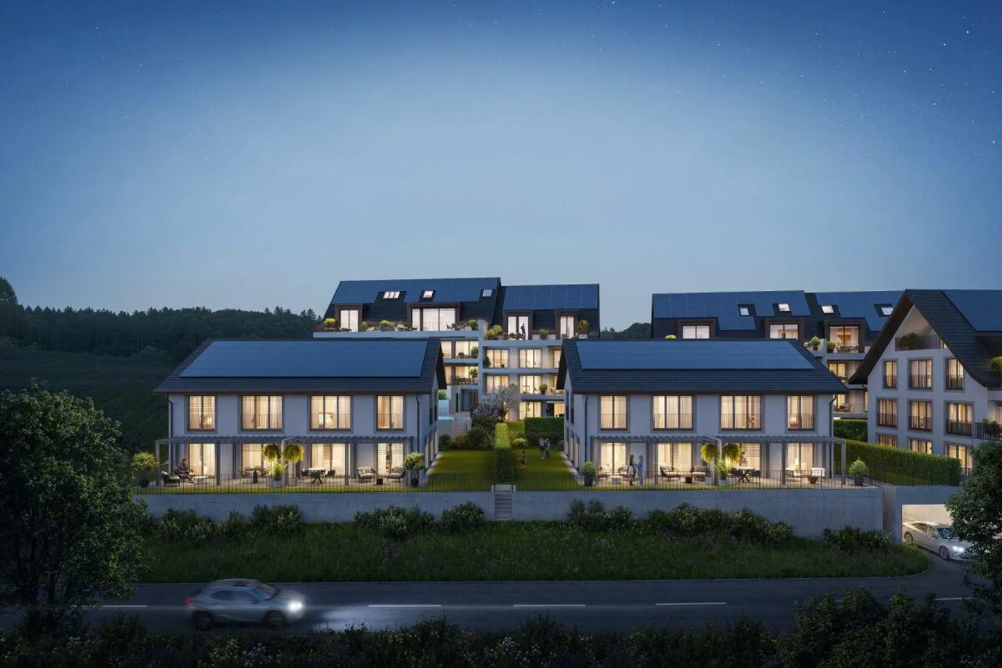 Maisons jumelées de 5,5 pièces avec accès à la piscine - Nouvelle construction DORFRESORT - Photo 1 sur 6