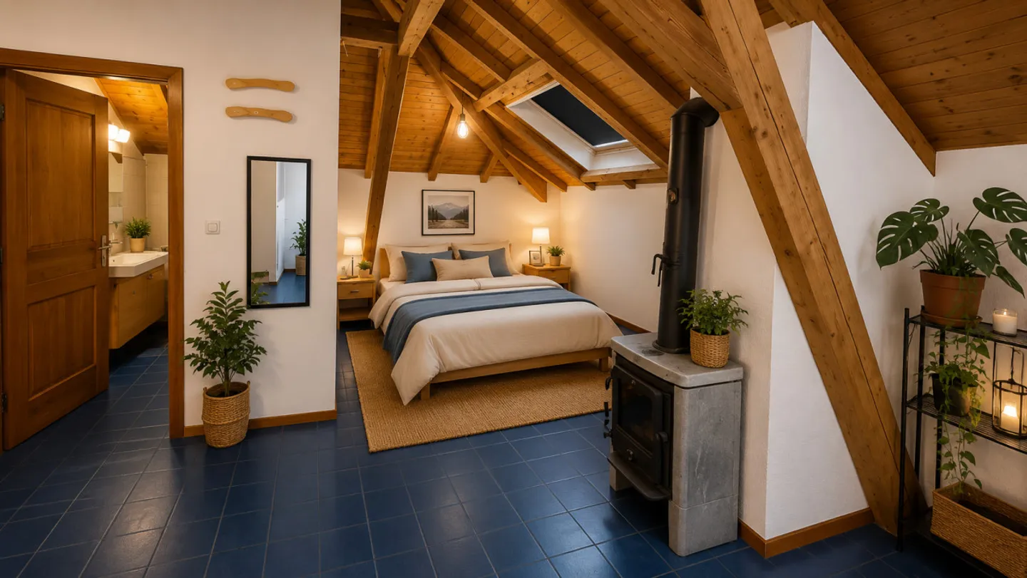 VETROZ - For rent a charming 2-room attic apartment of approx. 61m2 - Without elevator - Photo 3 of 4