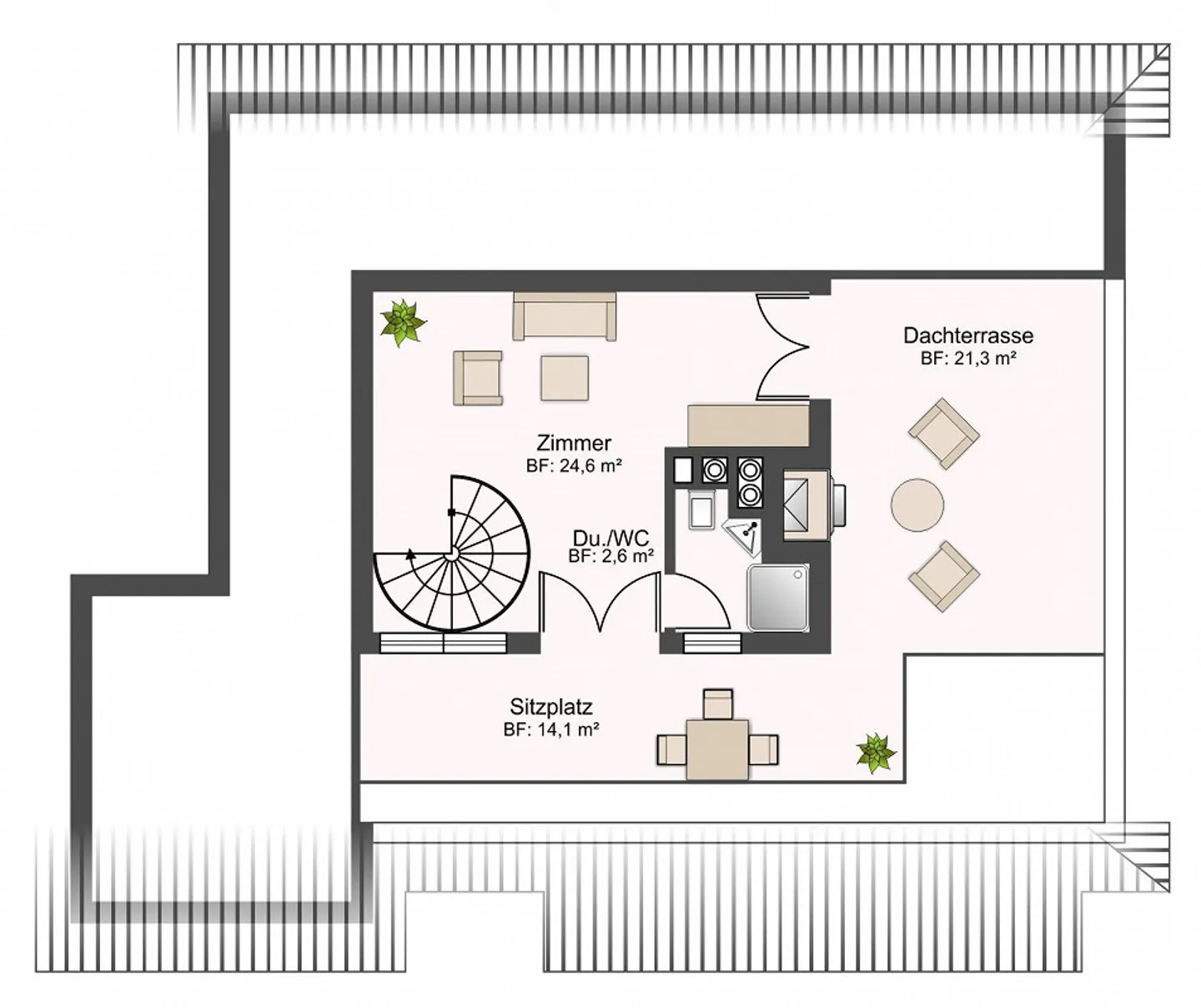 Stilvolles Penthouse mit Panorama - Foto 7 von 8