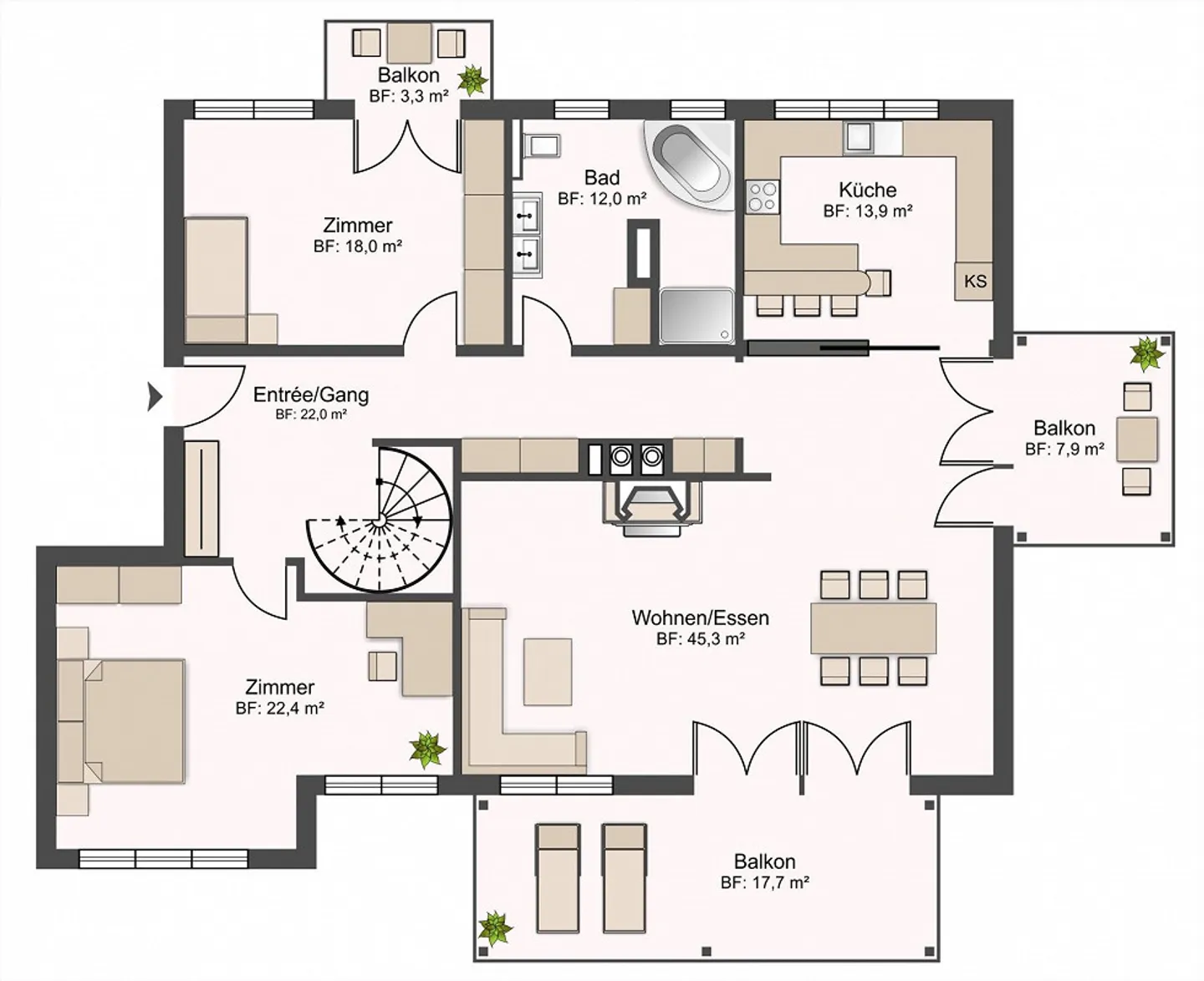 Stilvolles Penthouse mit Panorama - Foto 8 von 8