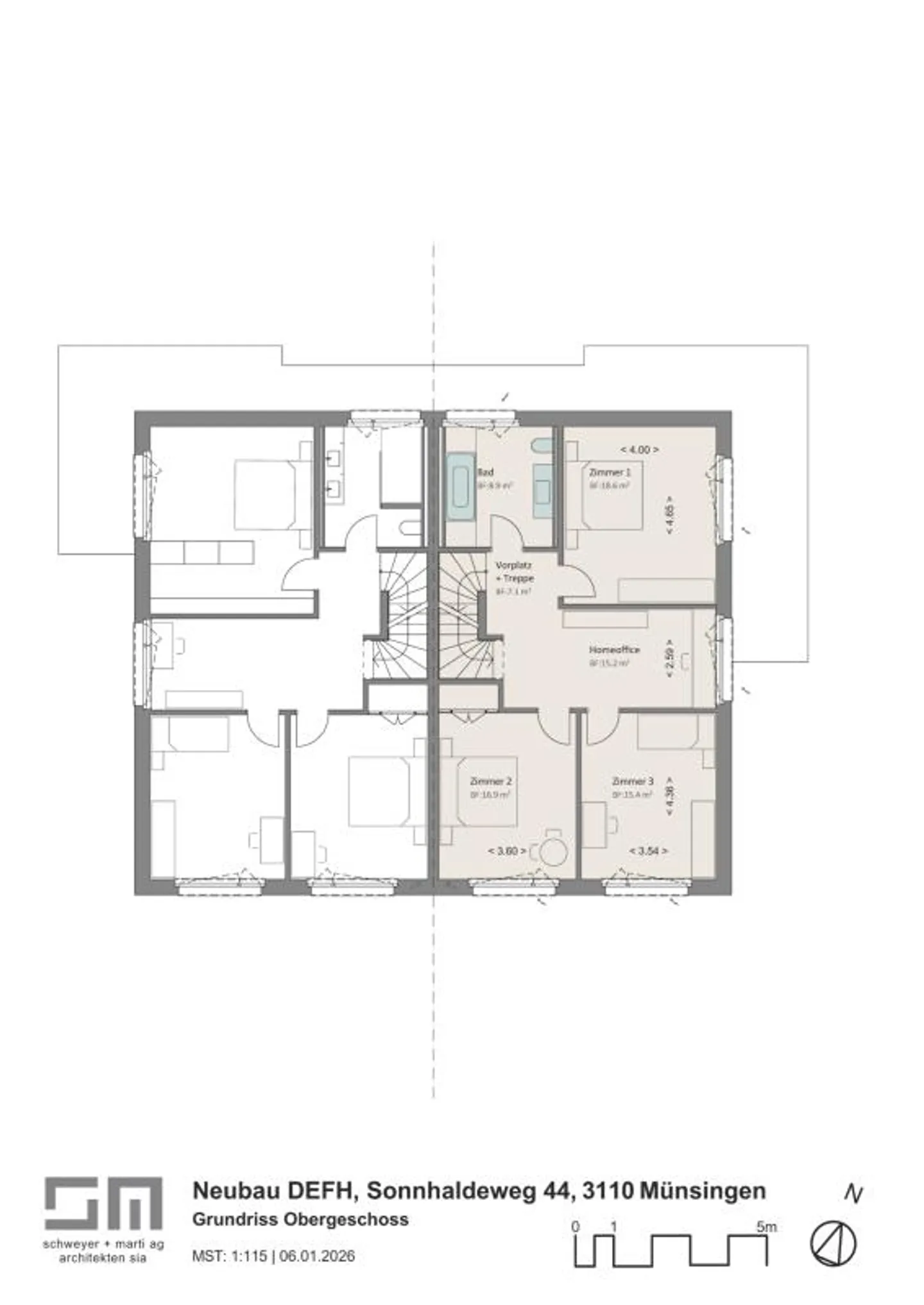 Grosszügie Haushälfte (Neubau) mit Blick ins Grüne zu verkaufen - Foto 10 von 13