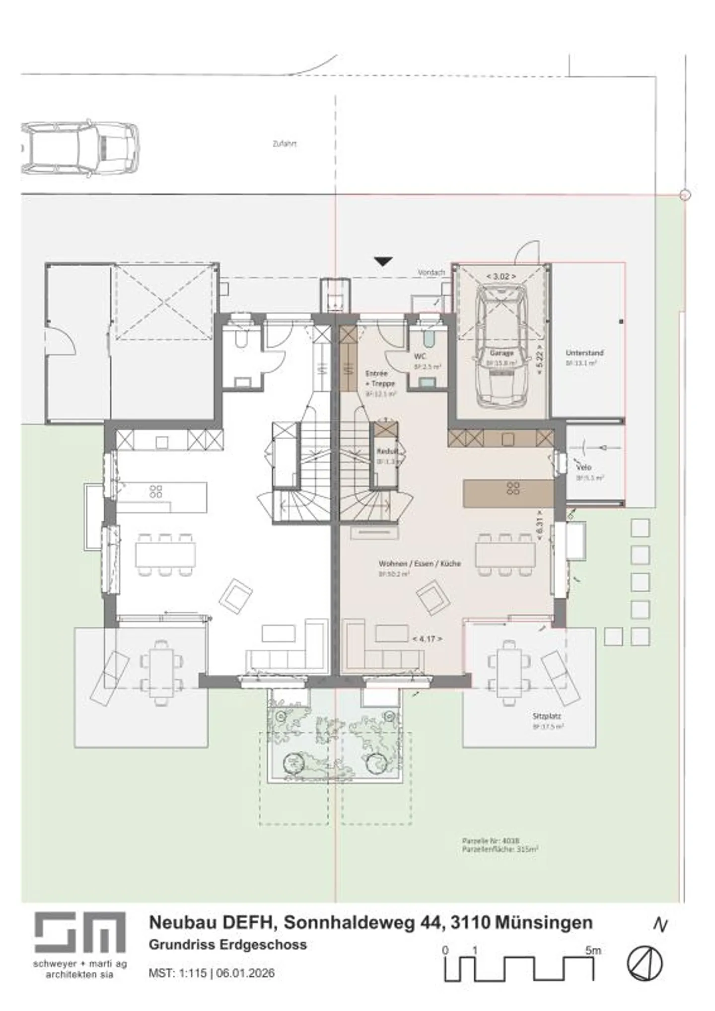 Grosszügie Haushälfte (Neubau) mit Blick ins Grüne zu verkaufen - Foto 9 von 13