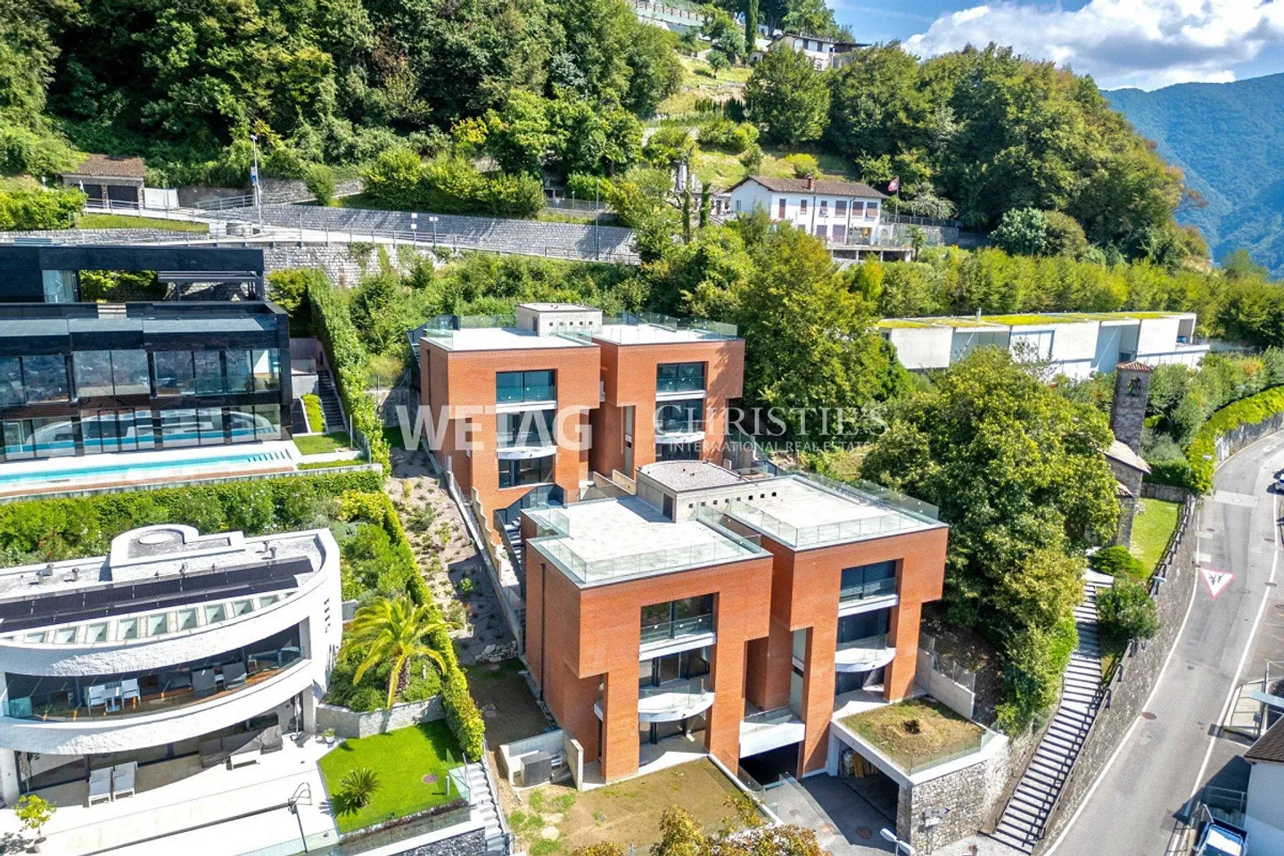 Villa a schiera moderna con giardino privato e vista panoramica sul lago di Lugano a Lugano-Aldesago in vendita - Foto 10 di 10