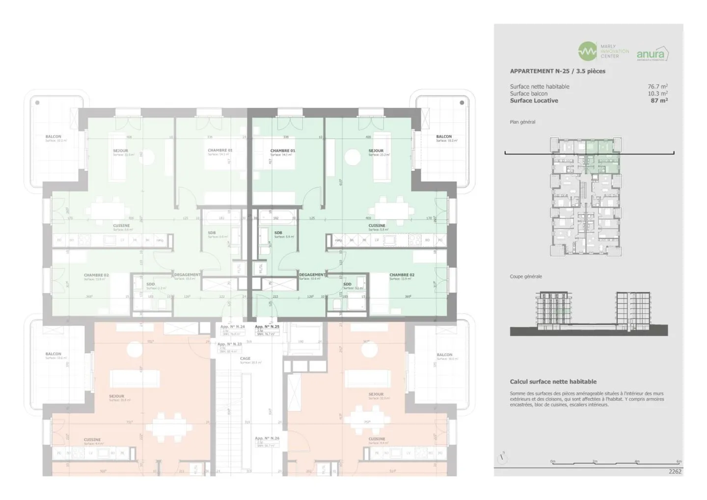 Apartment 3.5 rooms in Marly - Photo 6 of 6
