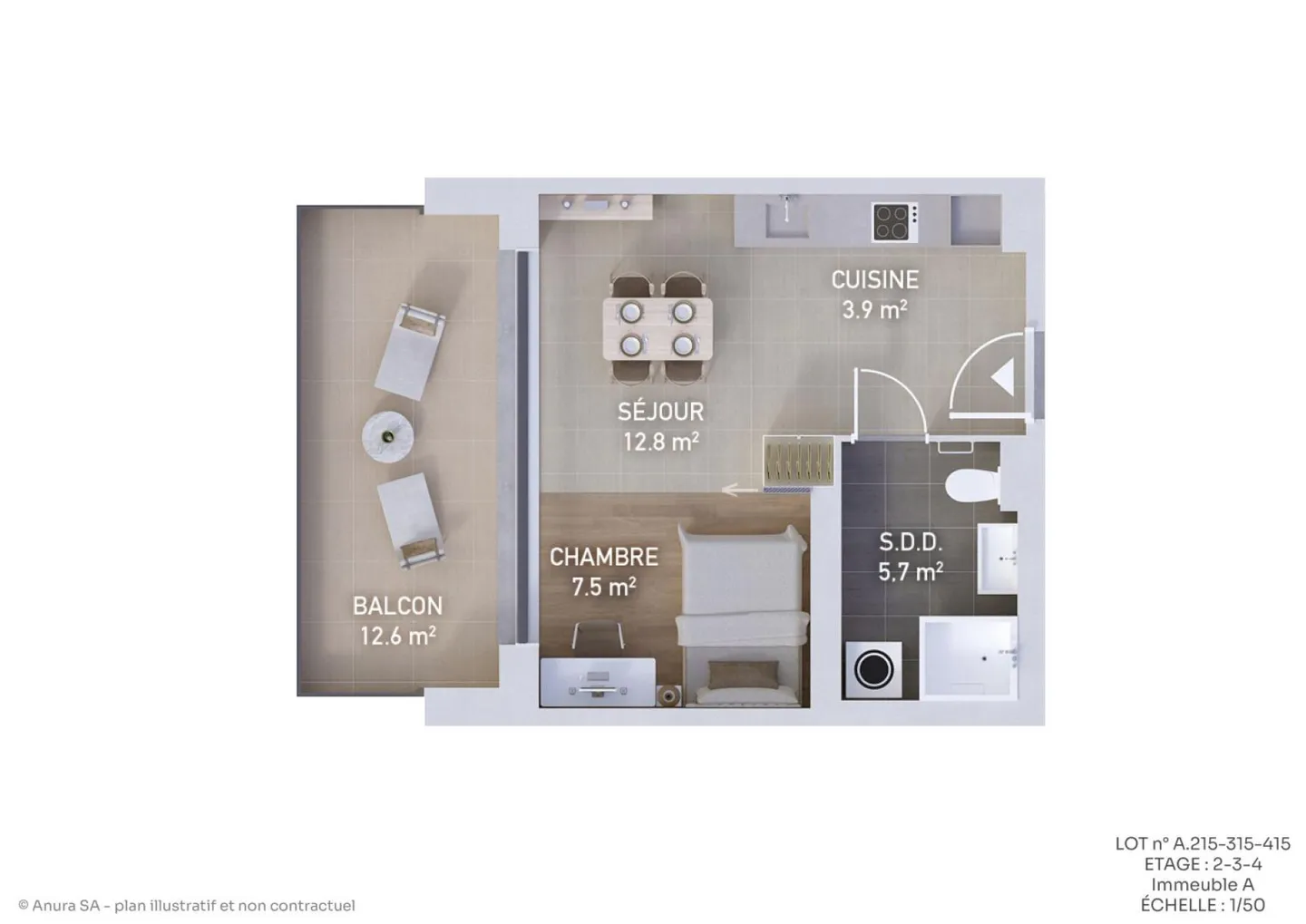 Appartamento 1,5 stanze a Marly - Foto 12 di 12