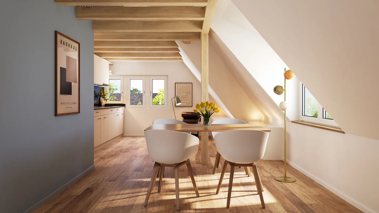 Exclusive 4.5-room maisonette with private roof terrace and panoramic view - Photo 2 of 8