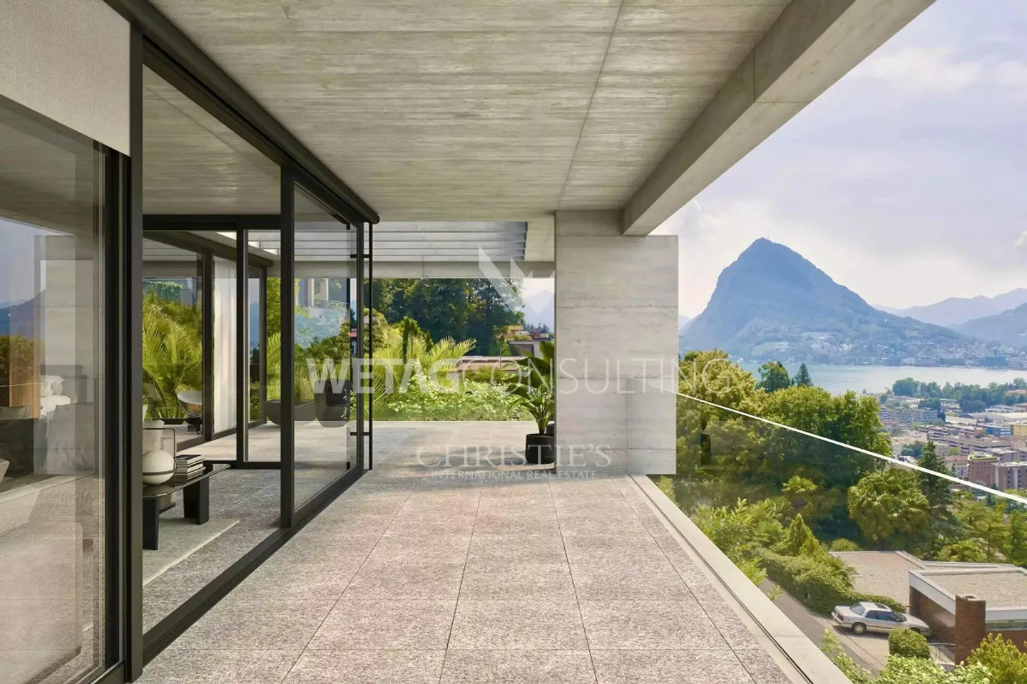 Lugano-Viganello: Moderno appartamento attico con grande terrazza coperta e vista lago in vendita - Foto 2 di 8