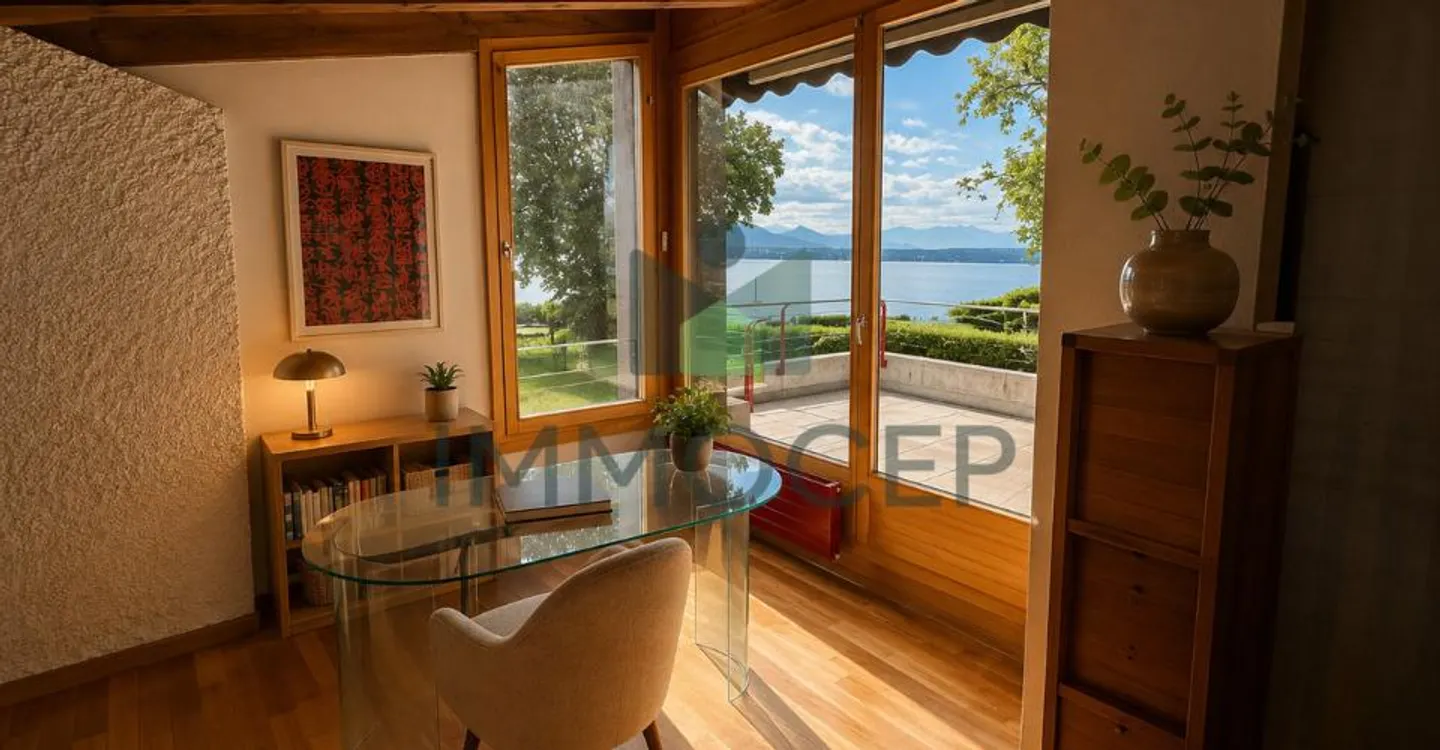 Architect-designed property to renovate in Versoix with private access to the lake - Photo 9 of 10