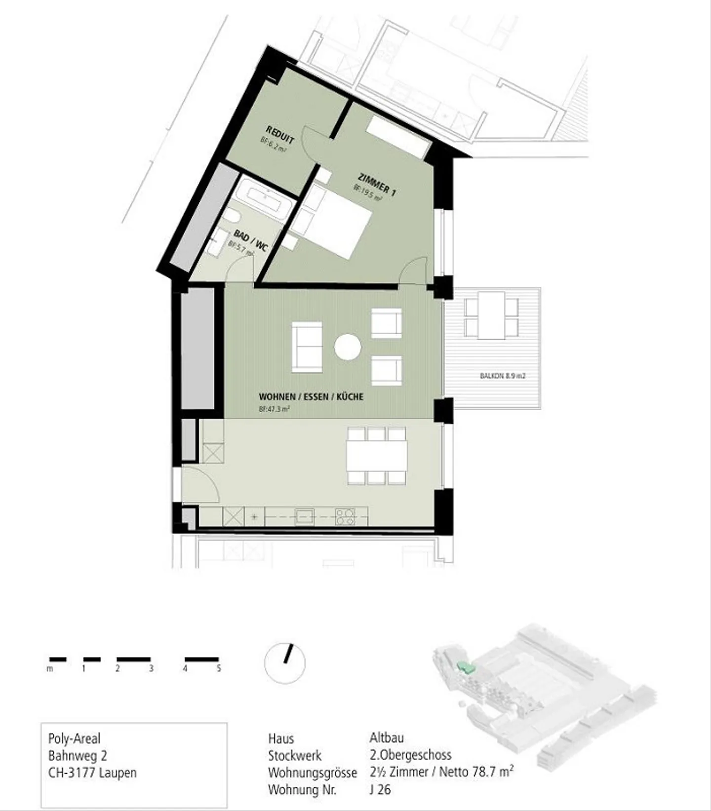 Ampio appartamento di 2,5 stanze in stile loft in affitto - Foto 5 di 5