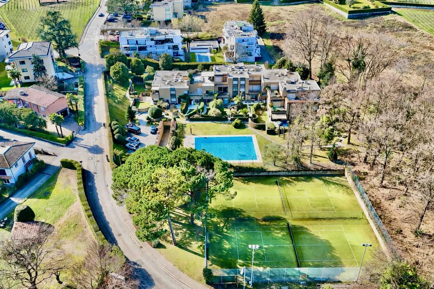 Maison de ville avec piscine commune et court de tennis à Gentilino - Photo 2 sur 20