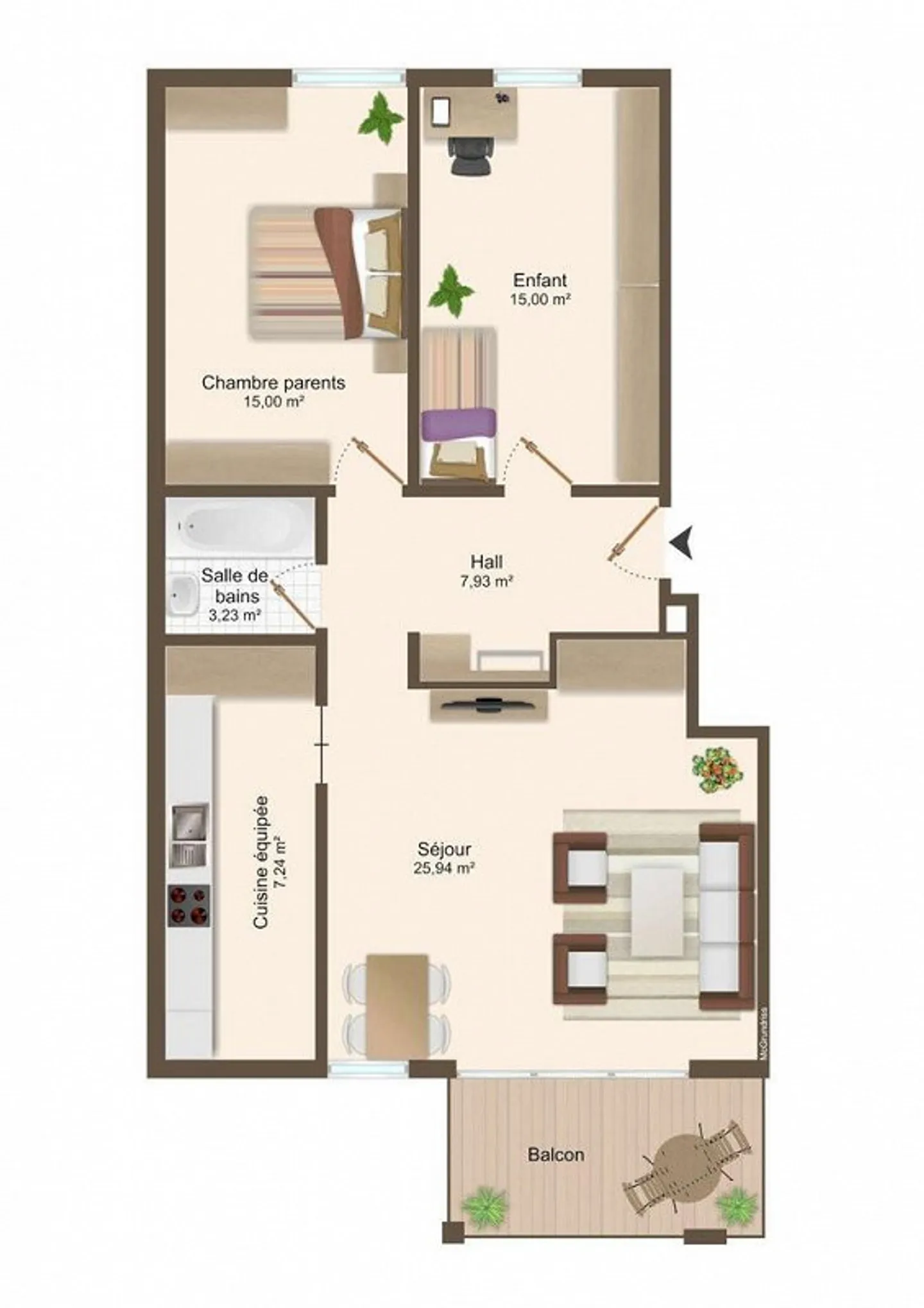 Luminoso appartamento di 3,5 stanze con grande terrazza - Foto 7 di 7