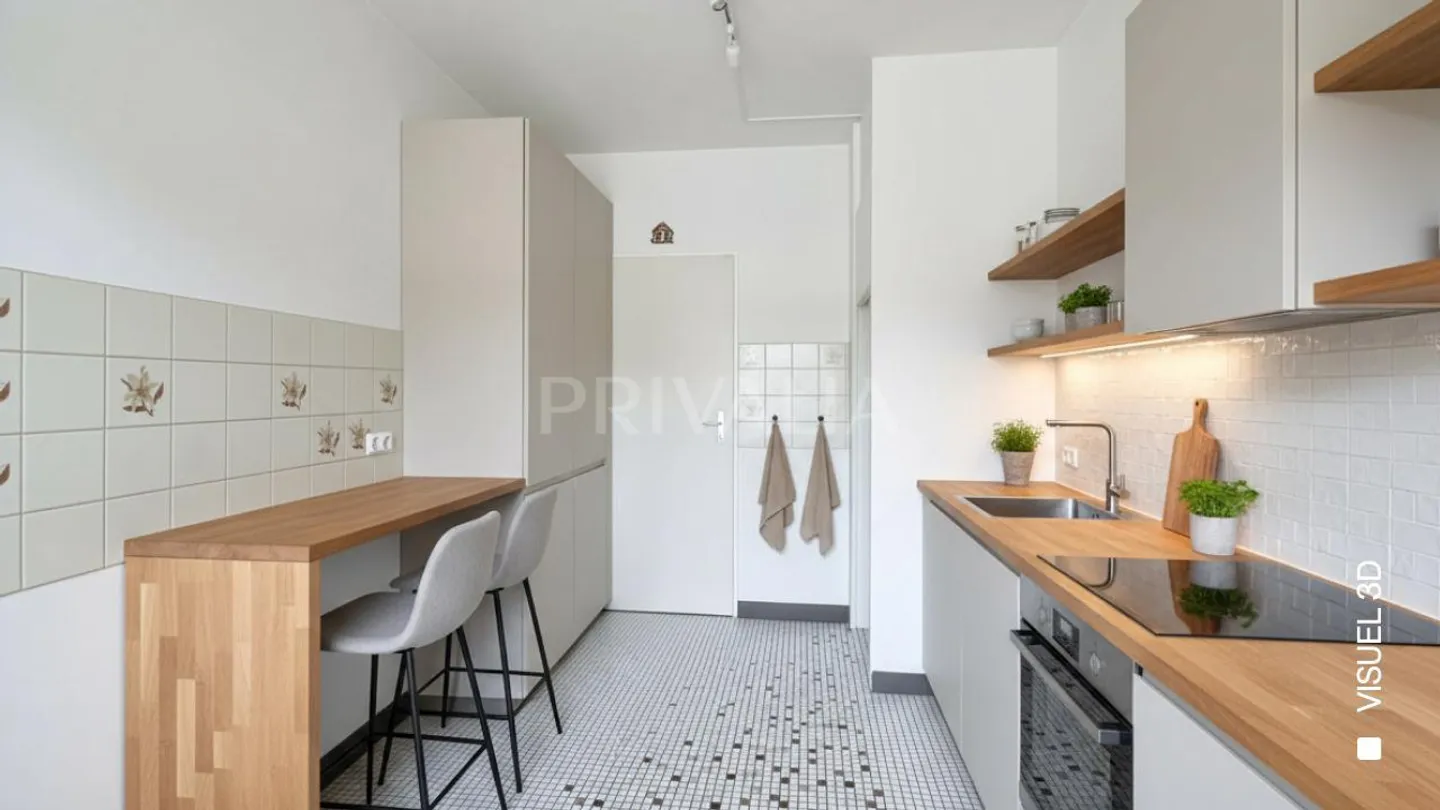 Für Investoren: 3 Zimmer mit Balkon im 5. Stock zur Renovierung im Herzen von Genf - Foto 3 von 4