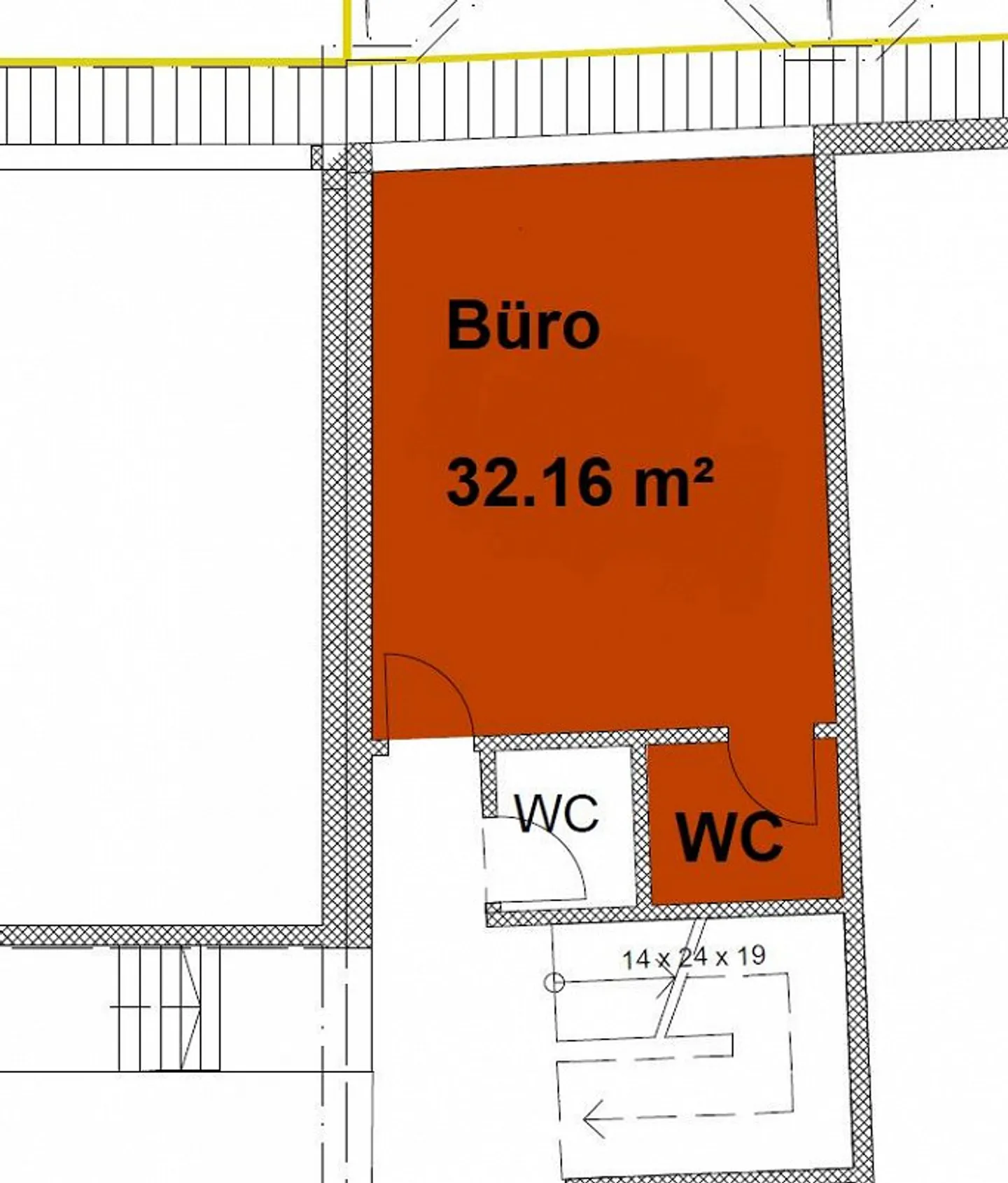 Büro mit WC/Dusche - Foto 6 von 6