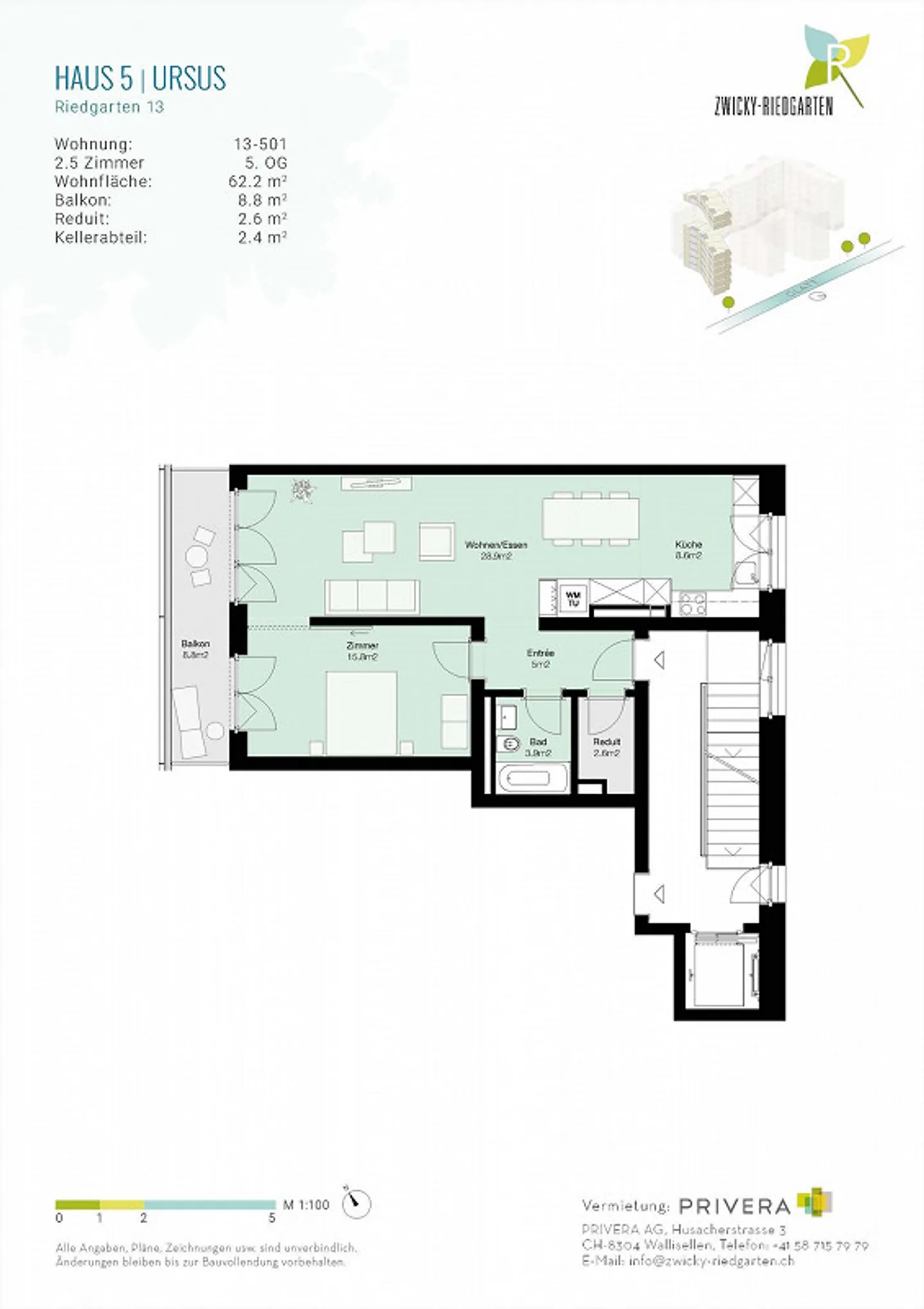 Living in the Feel-Good Quarter: 2.5-Room Apartment in Zwicky-Riedgarten - Photo 6 of 6