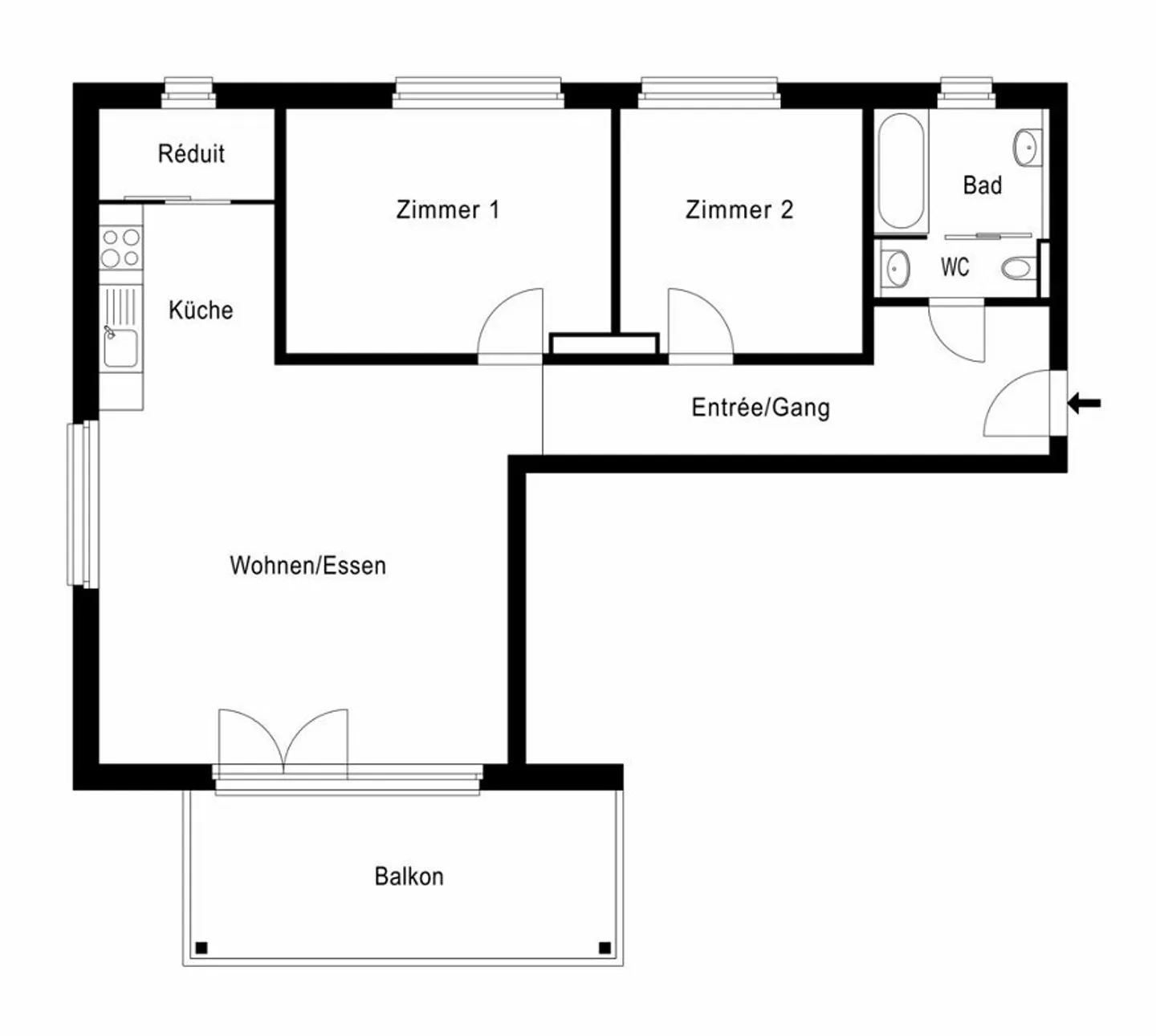 Moderno appartamento di 3,5 stanze con torre di lavaggio privata e balcone - Foto 7 di 7