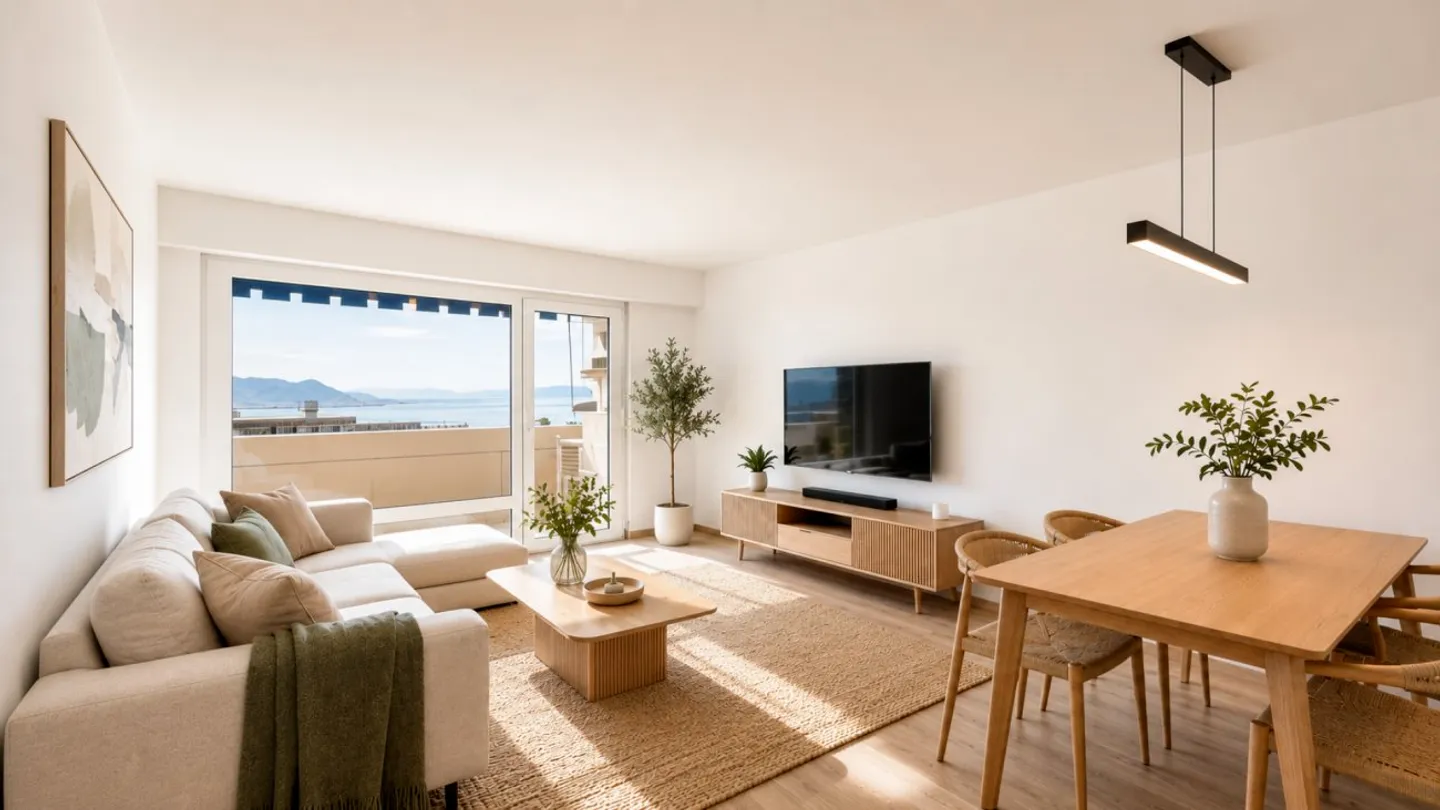 Bel appartement rénové de 3,5 pièces avec vue imprenable sur le lac - Photo 1 sur 7