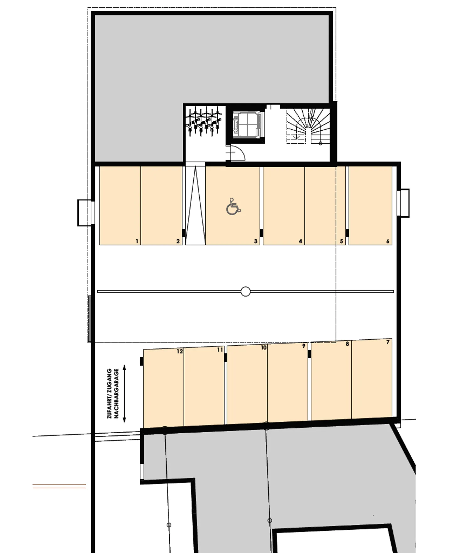 Place de stationnement dans le garage souterrain - optionnelle avec station de recharge E - Photo 3 sur 4