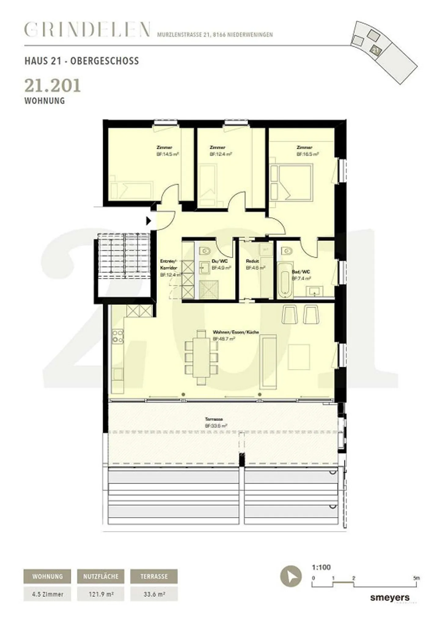 Arriver et respirer : Appartement moderne de 4,5 pièces avec vue dégagée... - Photo 26 sur 26