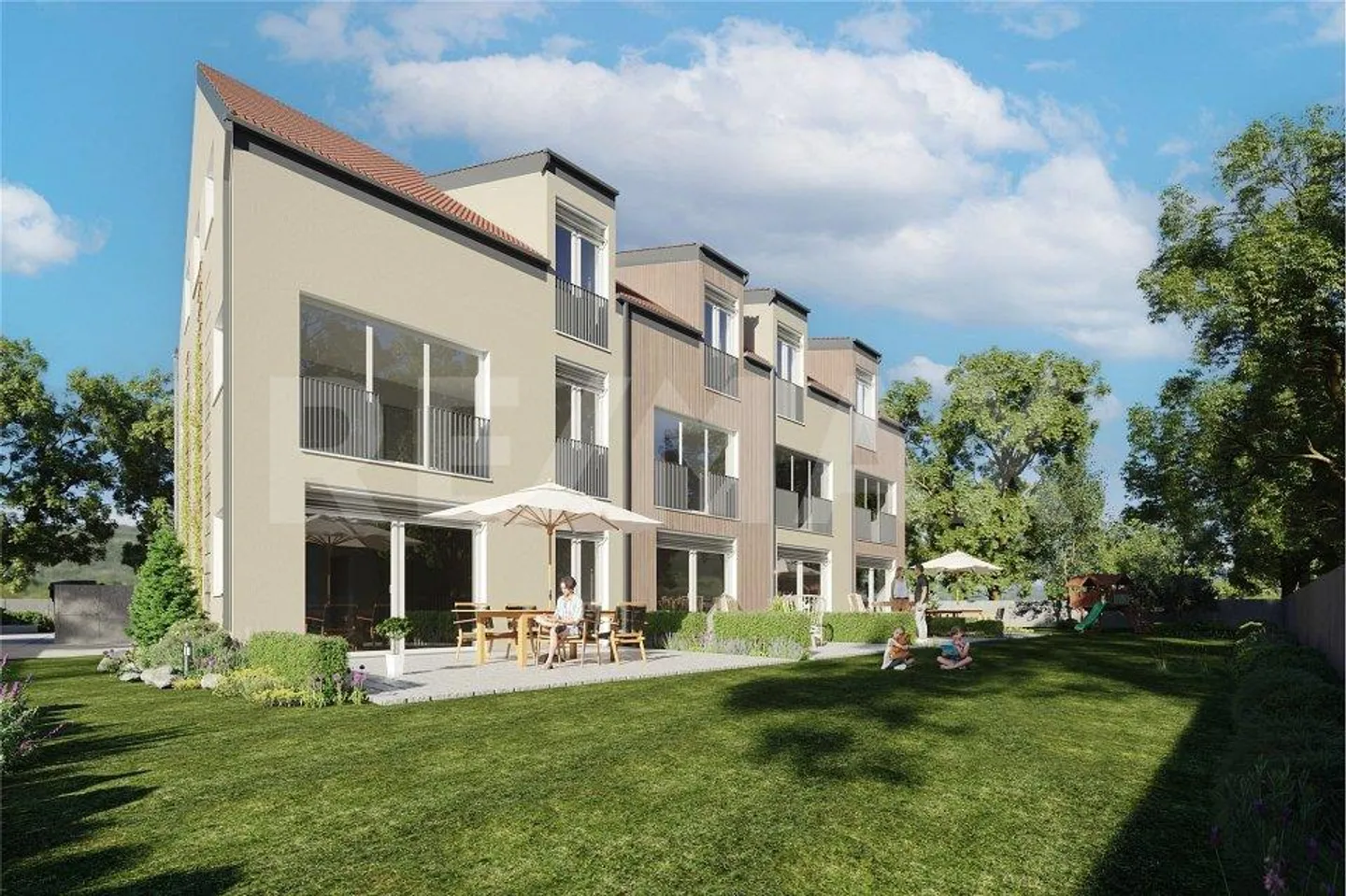 Progetto di nuova costruzione di casa a schiera con permesso di costruzione, a partire da 135 m² di superficie abitabile, inclusi due garage, 3 piani e seminterrato - Foto 1 di 11