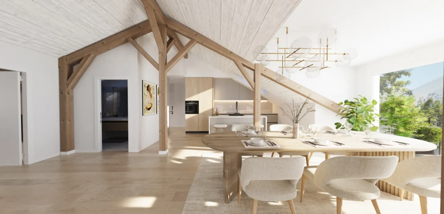 The perfect alliance between the authentic and the contemporary, 4.5 rooms, 145 m² - Photo 4 of 11