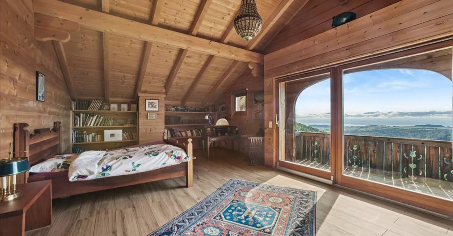 An exceptional chalet with a view of the lake and the forest, garden, double garage box - Photo 1 of 17