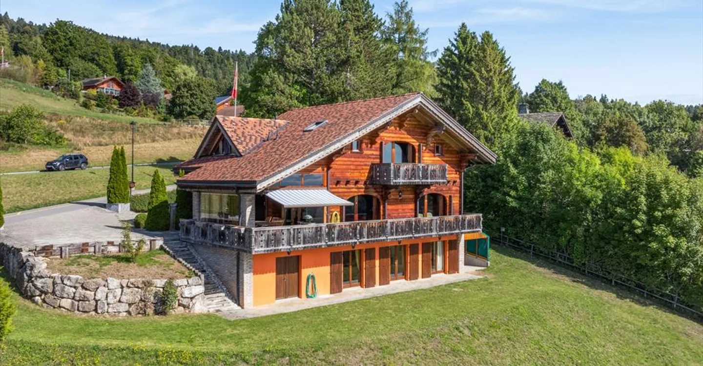 An exceptional chalet with a view of the lake and the forest, garden, double garage box - Photo 4 of 17