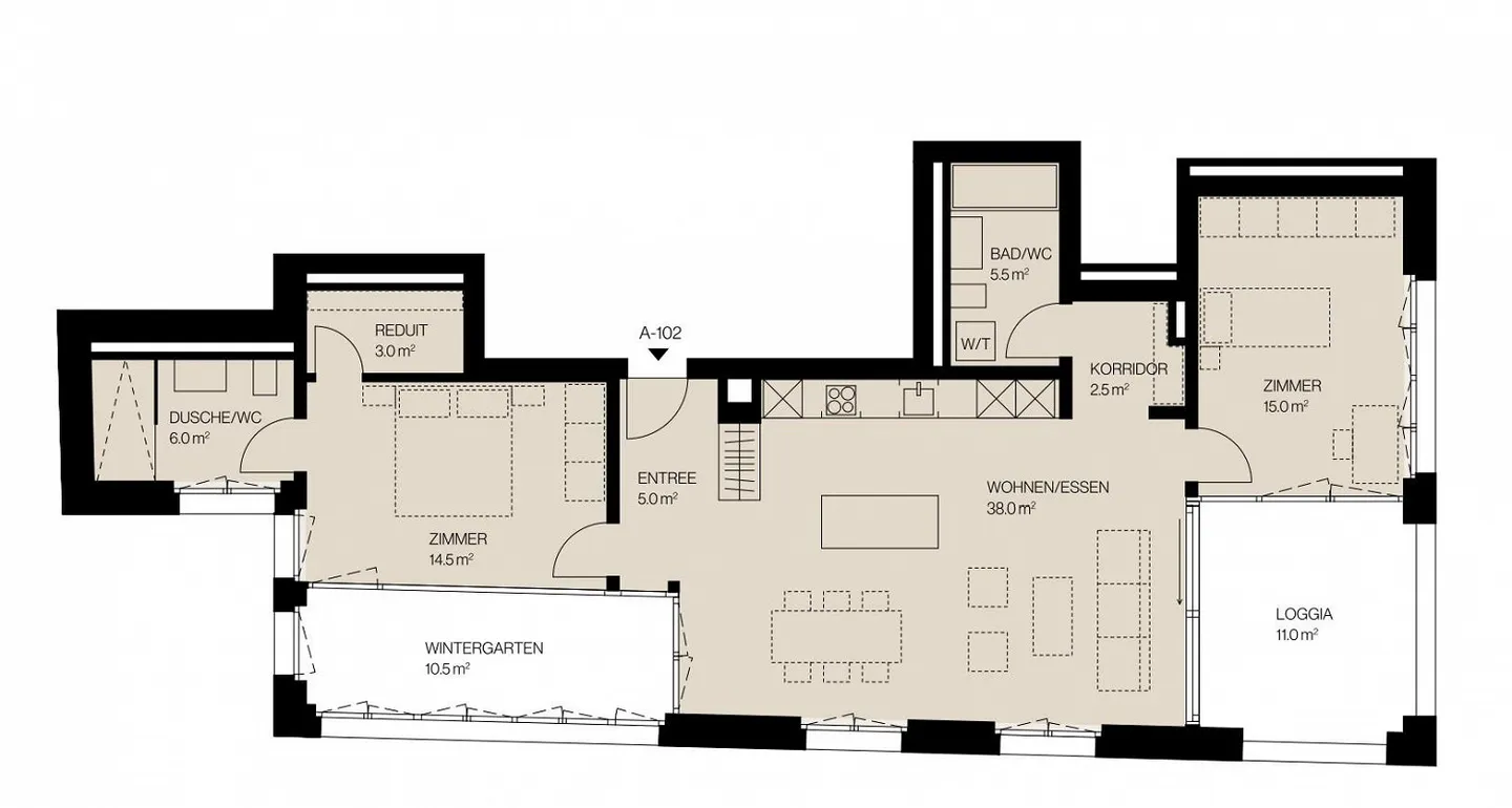 Neubau 3.5-Zimmer-Wohnung mit Loggia - Foto 9 von 9