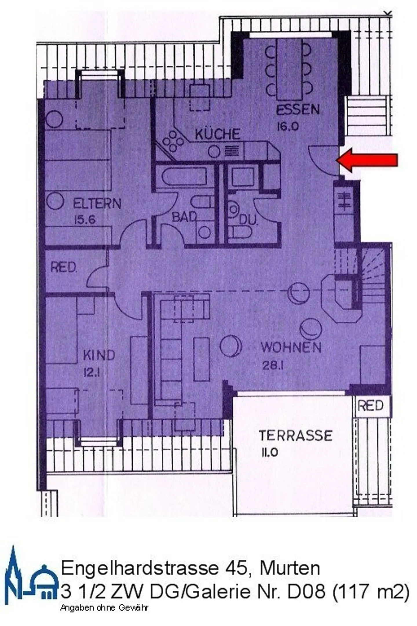 Appartamento in galleria di 3,5 stanze di 117 m2 con terrazza - Foto 9 di 10