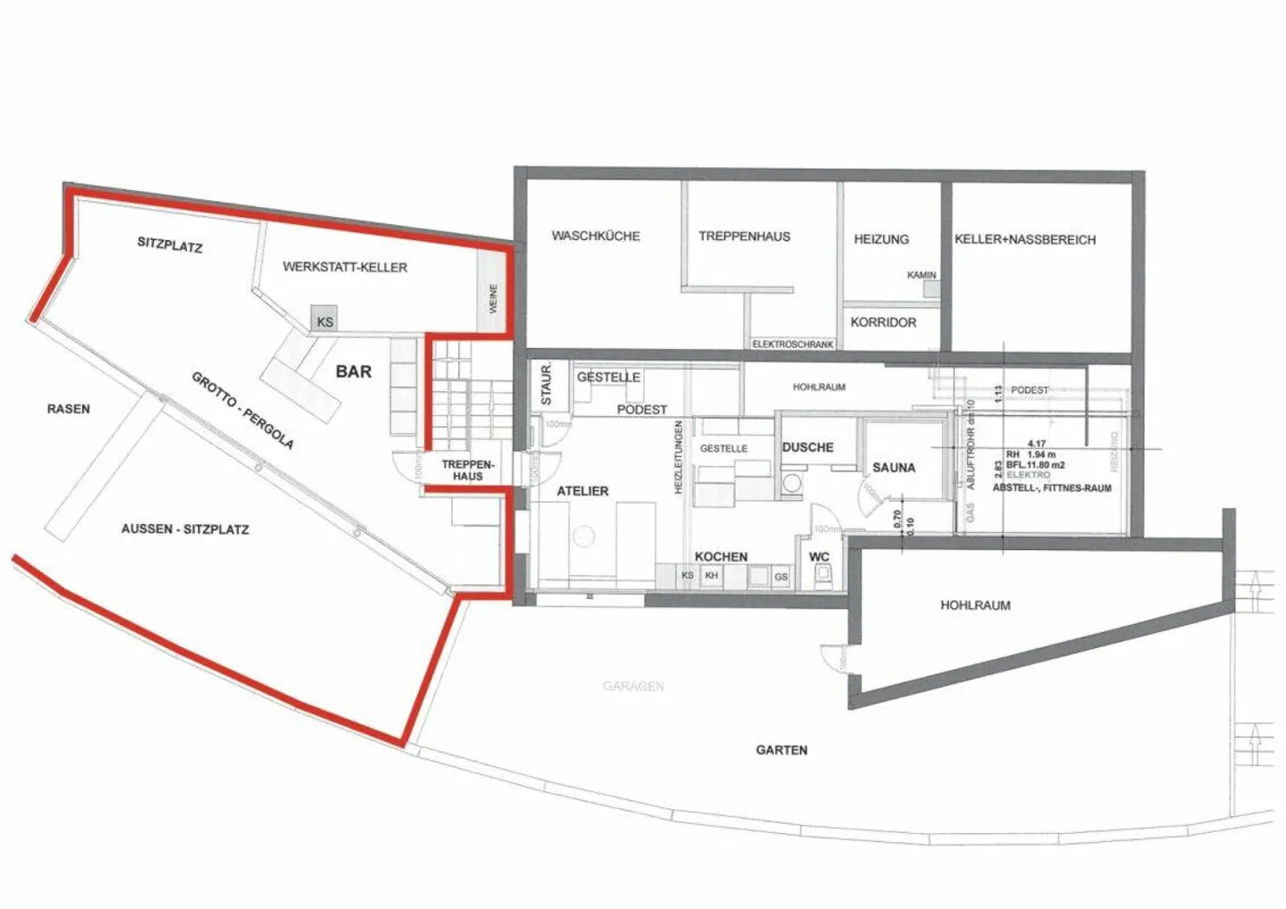 Appartement spacieux de 2,5 pièces avec grotte et coin salon dans le jardin ! - Photo 16 sur 18