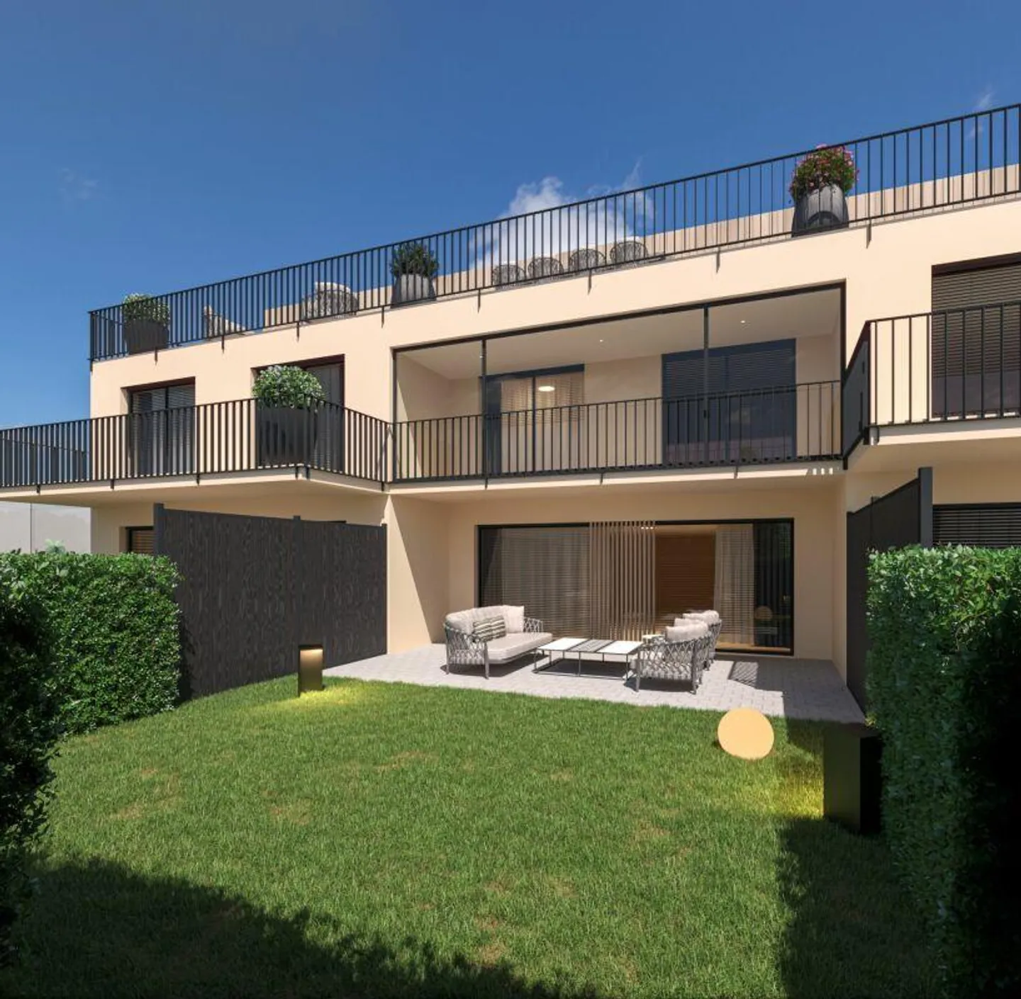 Appartement de jardin 4,5 pièces en style maisonette avec terrasse, balcon & ... - Photo 1 sur 17