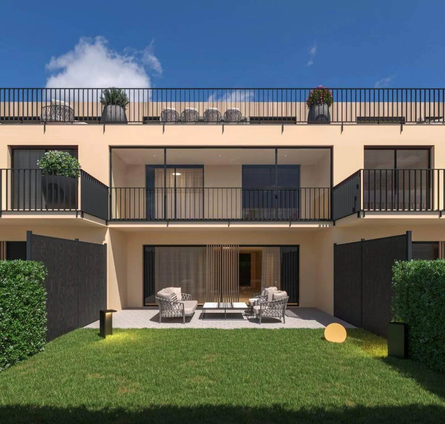 Appartement de jardin 4,5 pièces en style maisonette avec terrasse, balcon & ... - Photo 2 sur 17