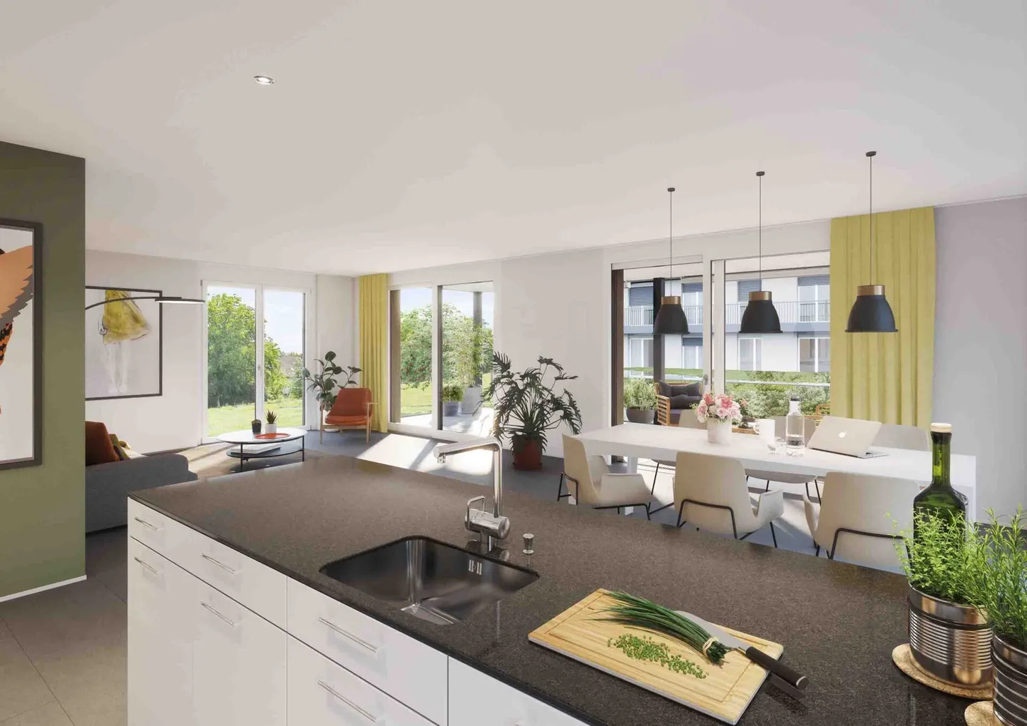 124 m² - 3.5-Zi.-Gartenwohnung mit Windschutzverglasung - Foto 3 von 10