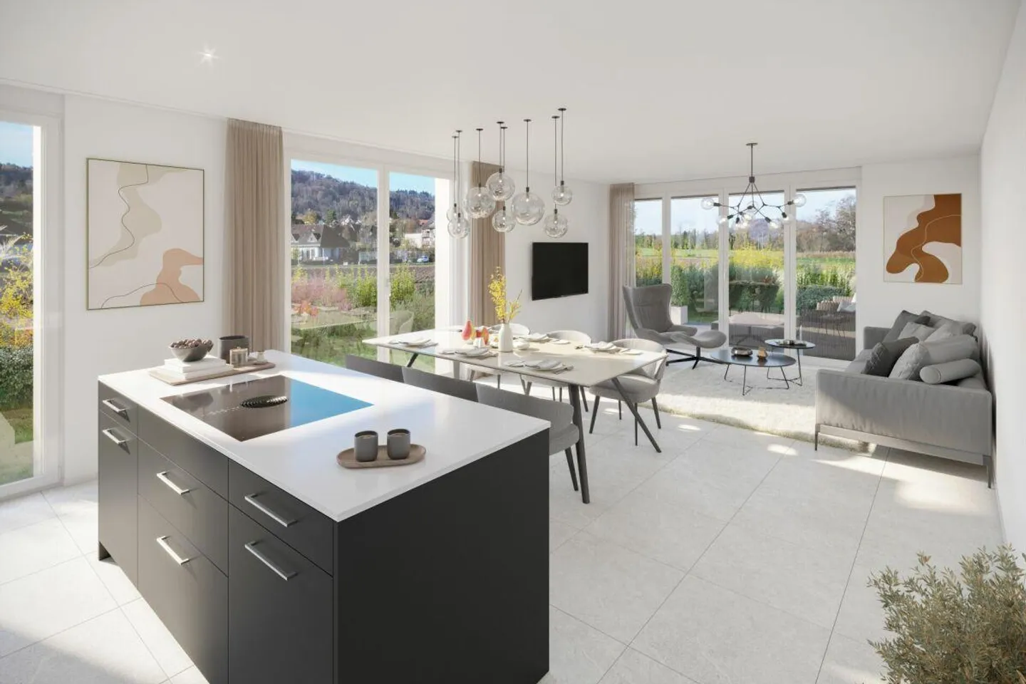 Vivre dans le vert – Appartement élégant de 3,5 pièces au rez-de-chaussée - Photo 2 sur 5