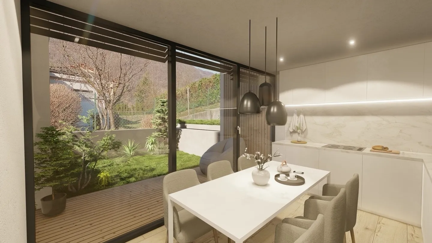 Moderno appartamento duplex di 2.5 locali ai piedi del Monte Tamaro a Monteceneri/ Moderne 2.5-Zimmer-Duplex-Wohnungen am Fusse des Monte Tamaro in Monteceneri - Foto 4 di 5