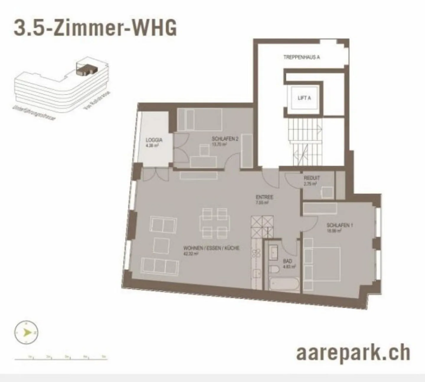 Zentrale, helle 3.5-Zimmer-Wohnung – 5 Gehminuten zum Bahnhof Olten - Foto 10 di 10